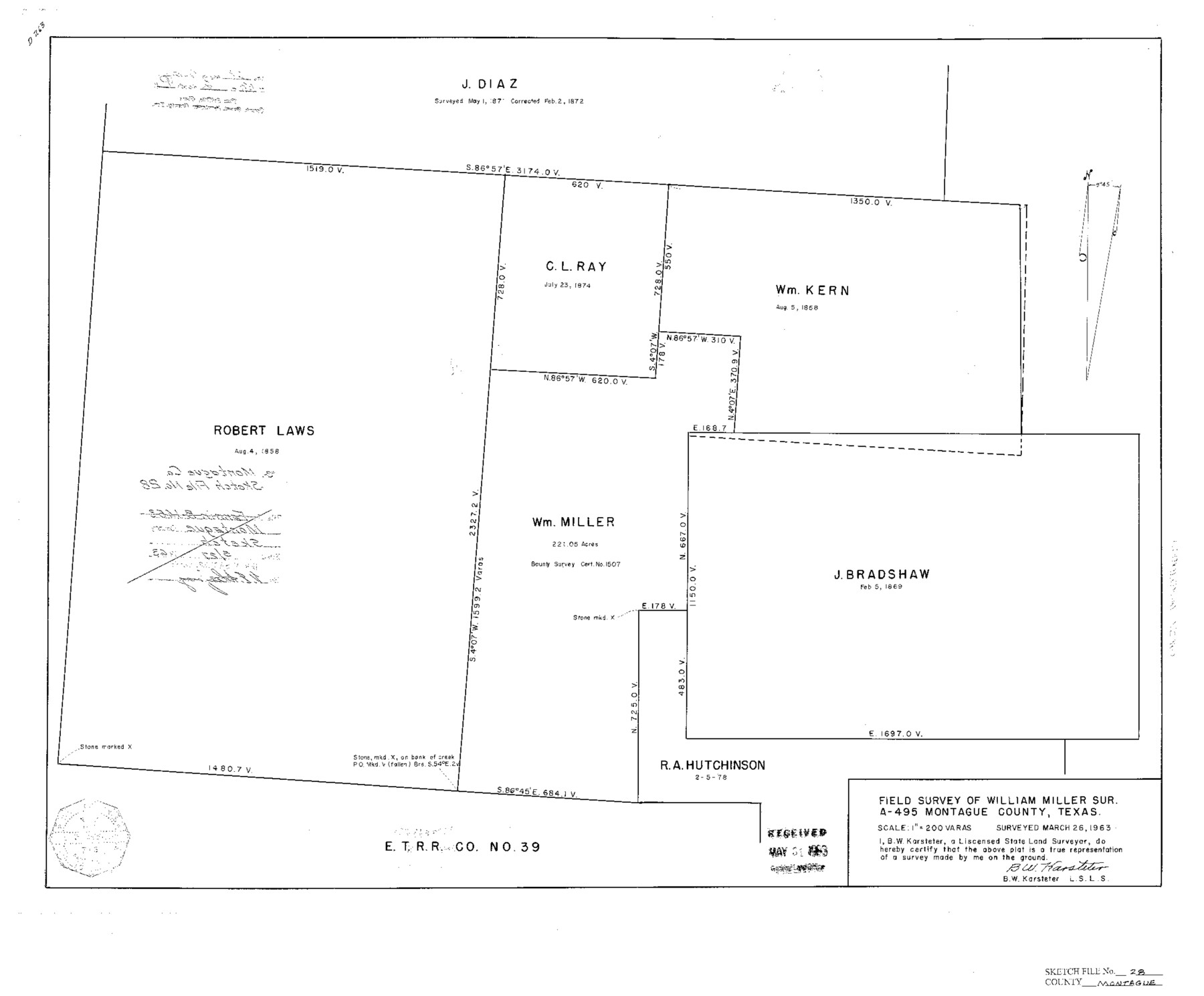 12110, Montague County Sketch File 28, General Map Collection