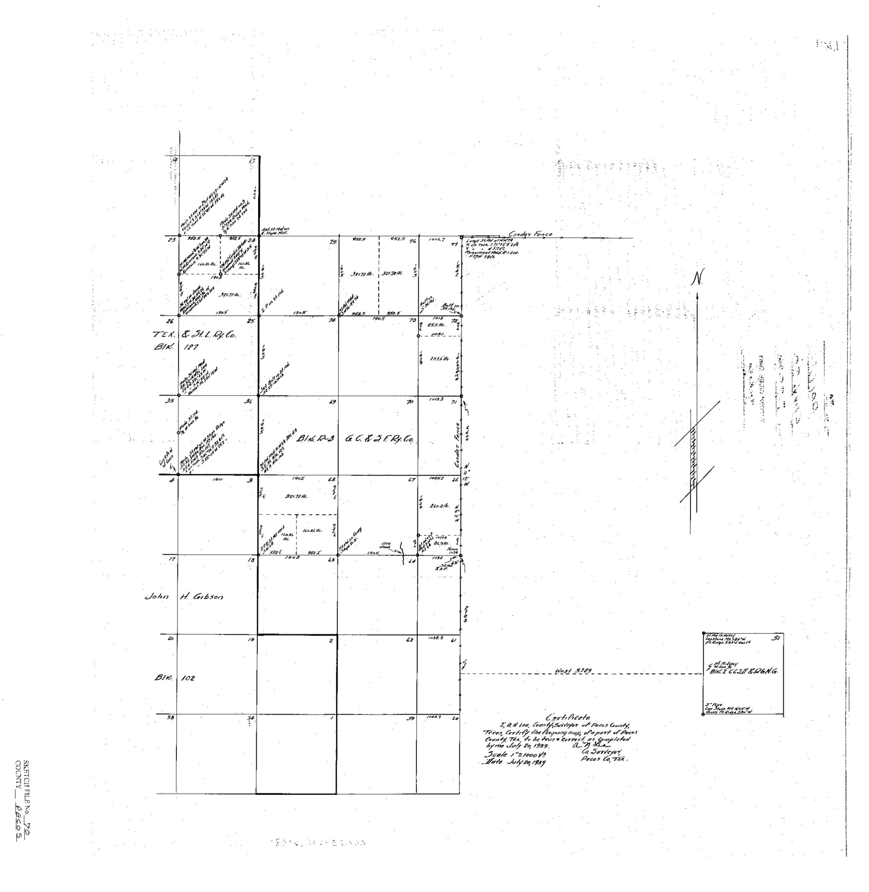 12181, Pecos County Sketch File 70, General Map Collection