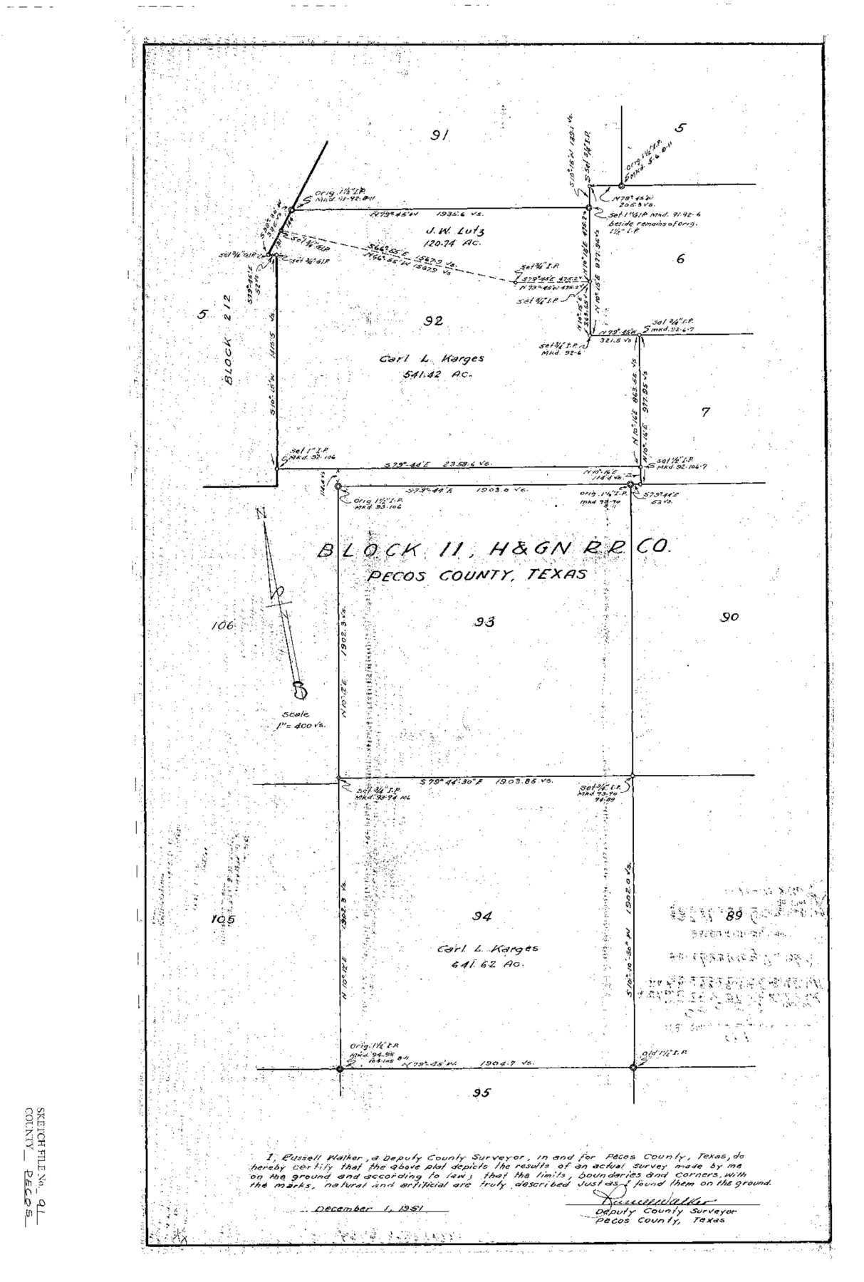 12184, Pecos County Sketch File 91, General Map Collection