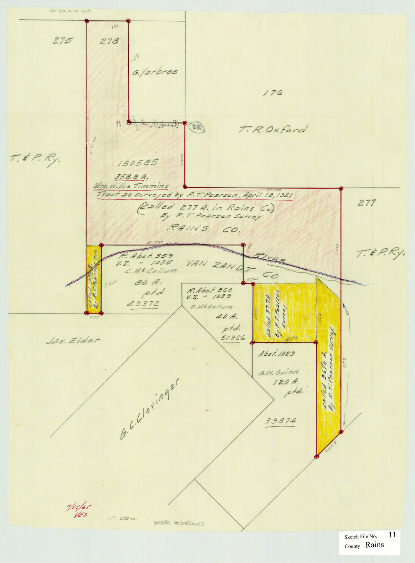 12204, Rains County Sketch File 11, General Map Collection