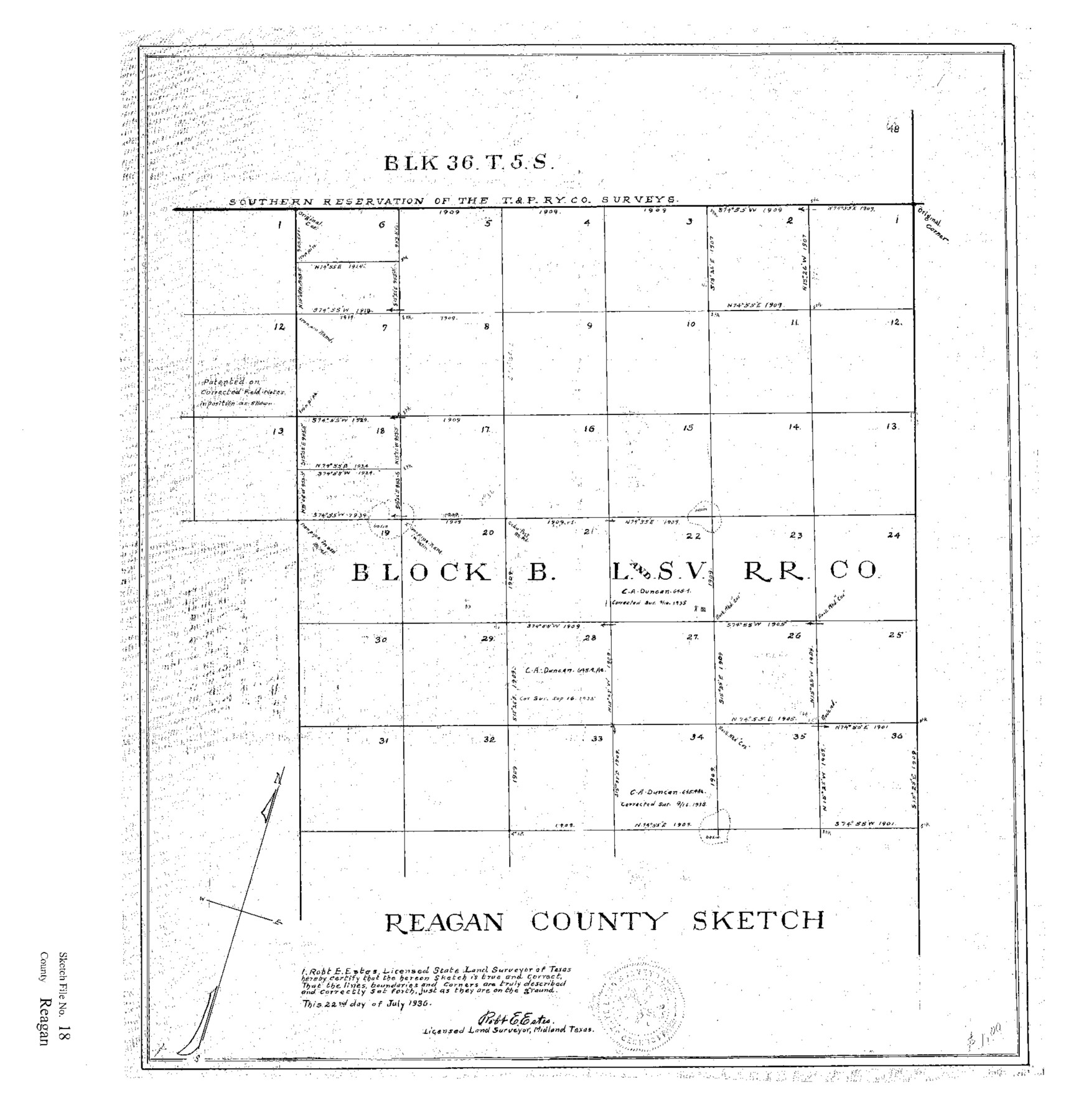 12219, Reagan County Sketch File 18, General Map Collection