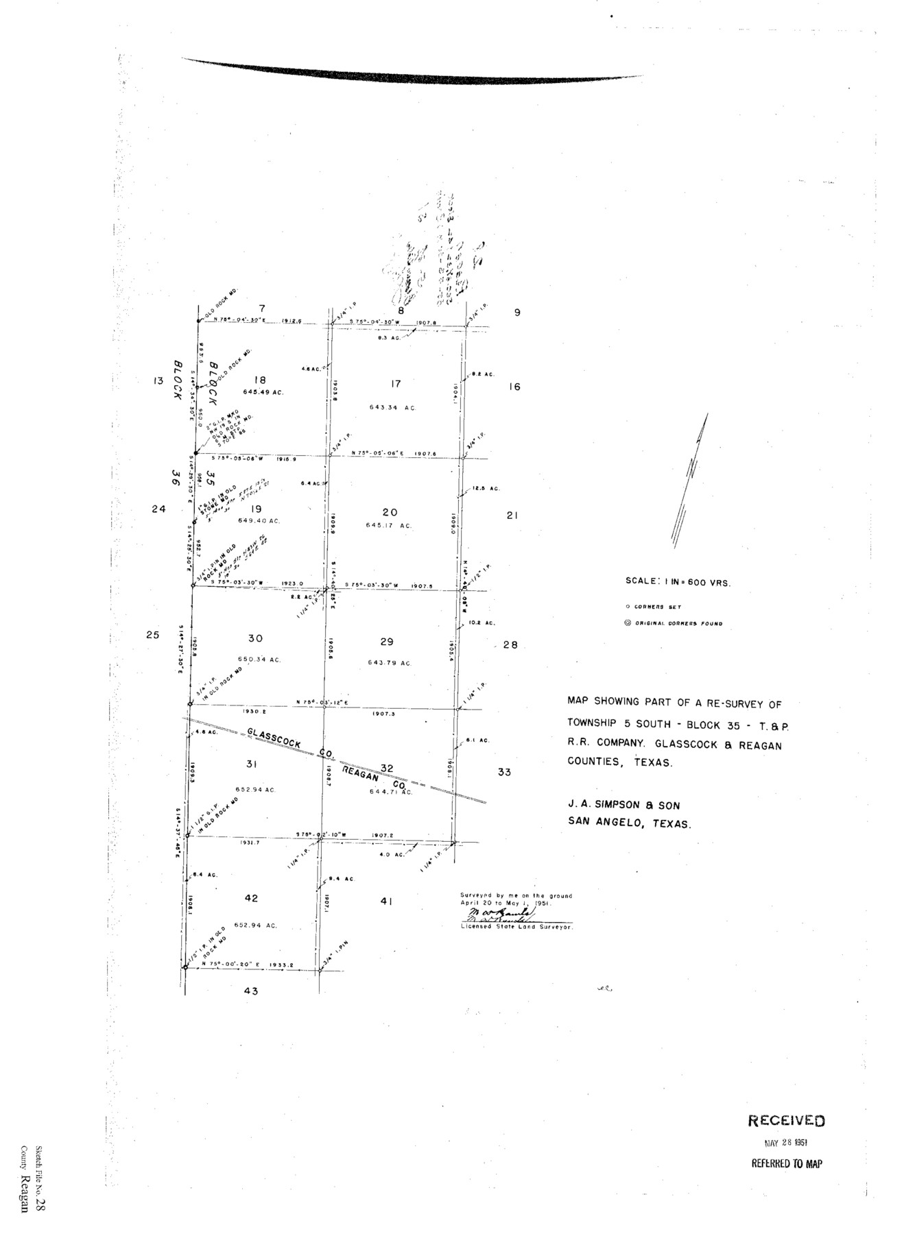 12224, Reagan County Sketch File 28, General Map Collection