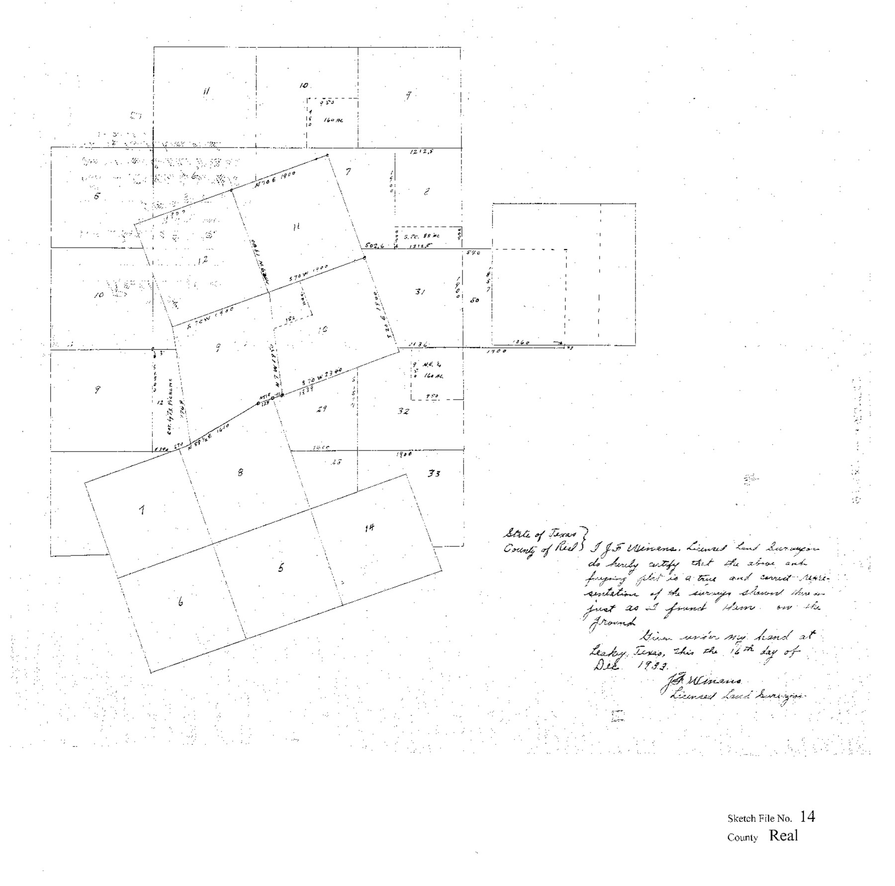 12233, Real County Sketch File 14, General Map Collection