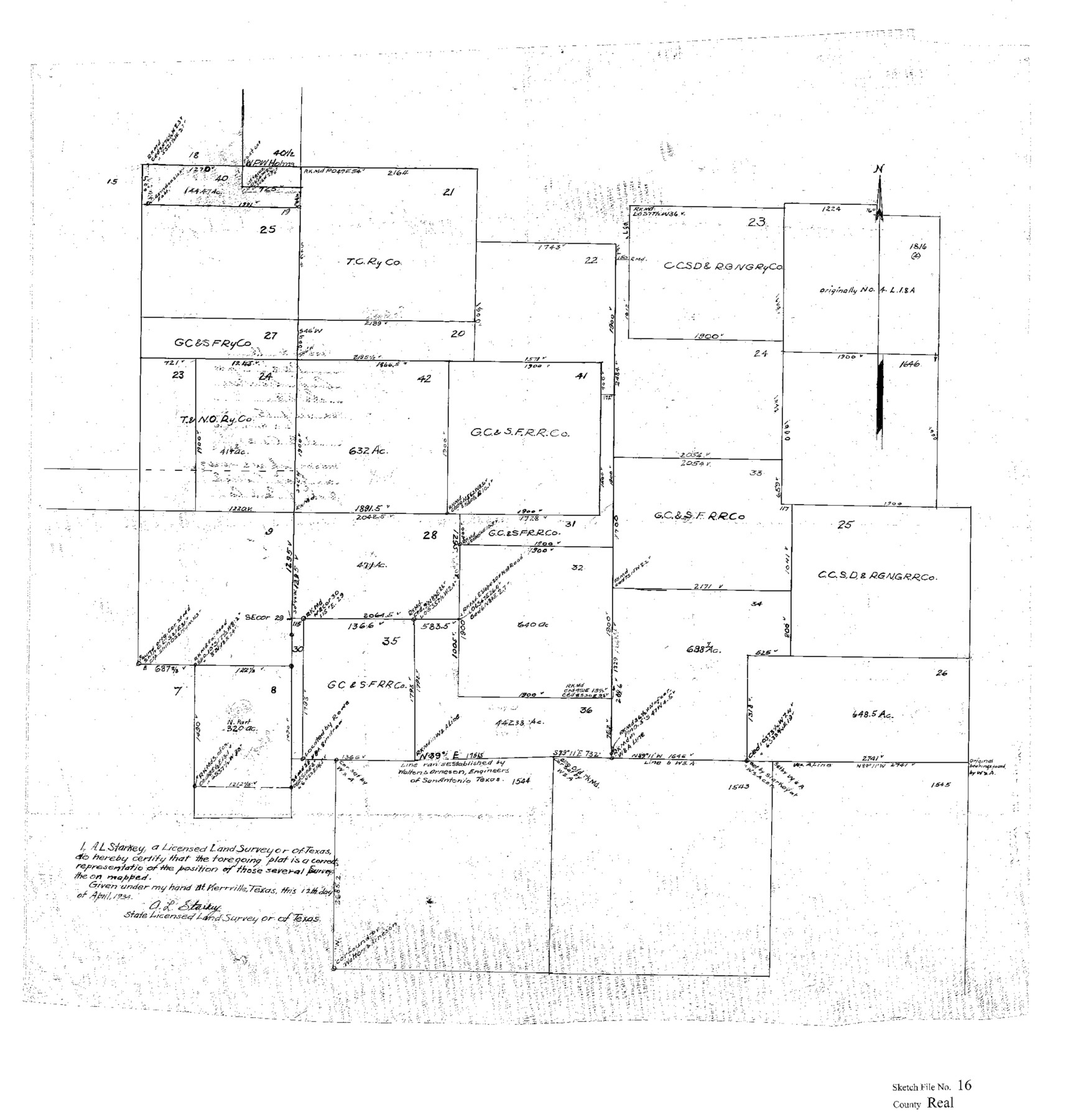 12234, Real County Sketch File 16, General Map Collection