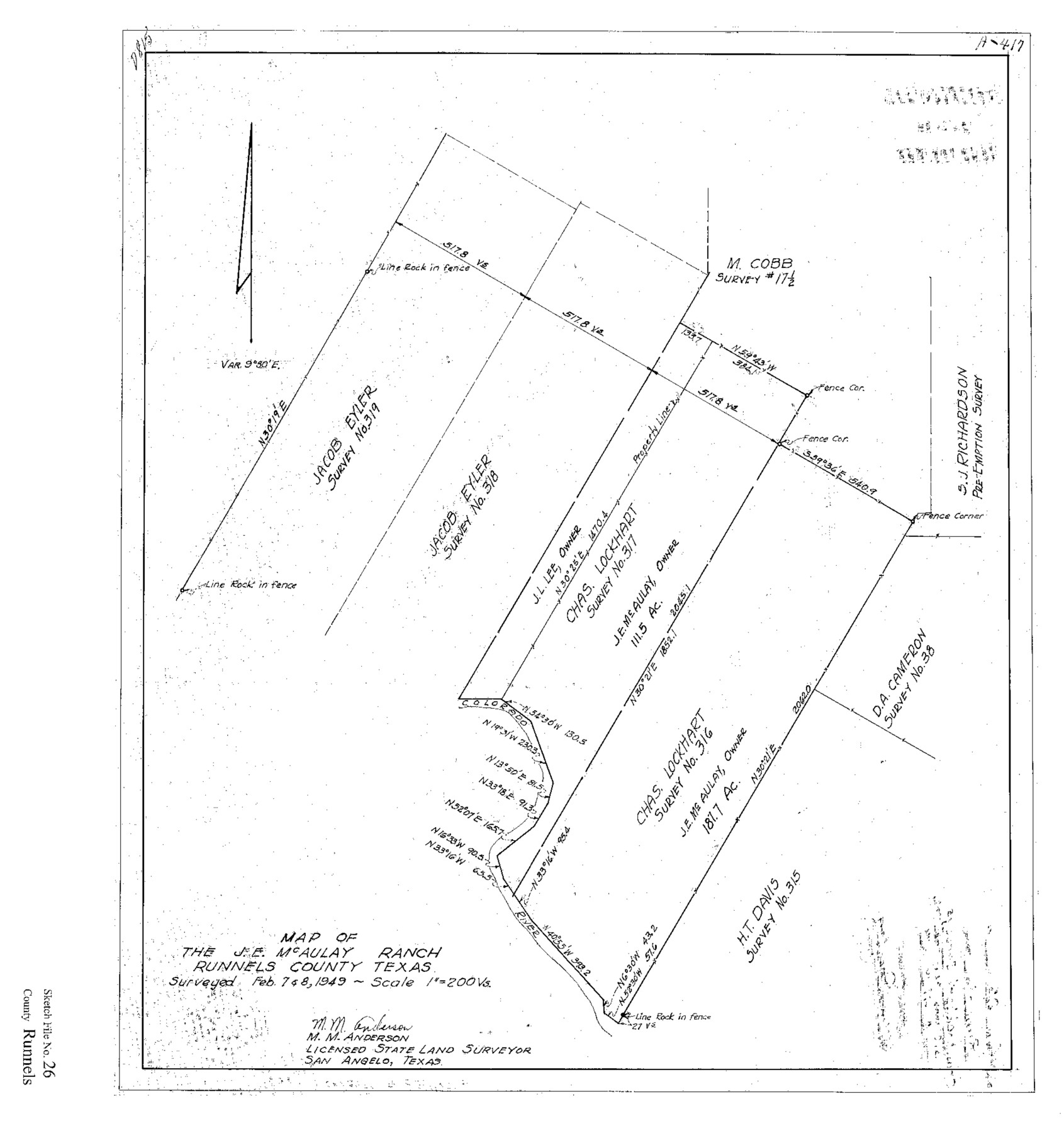 12260, Runnels County Sketch File 26, General Map Collection