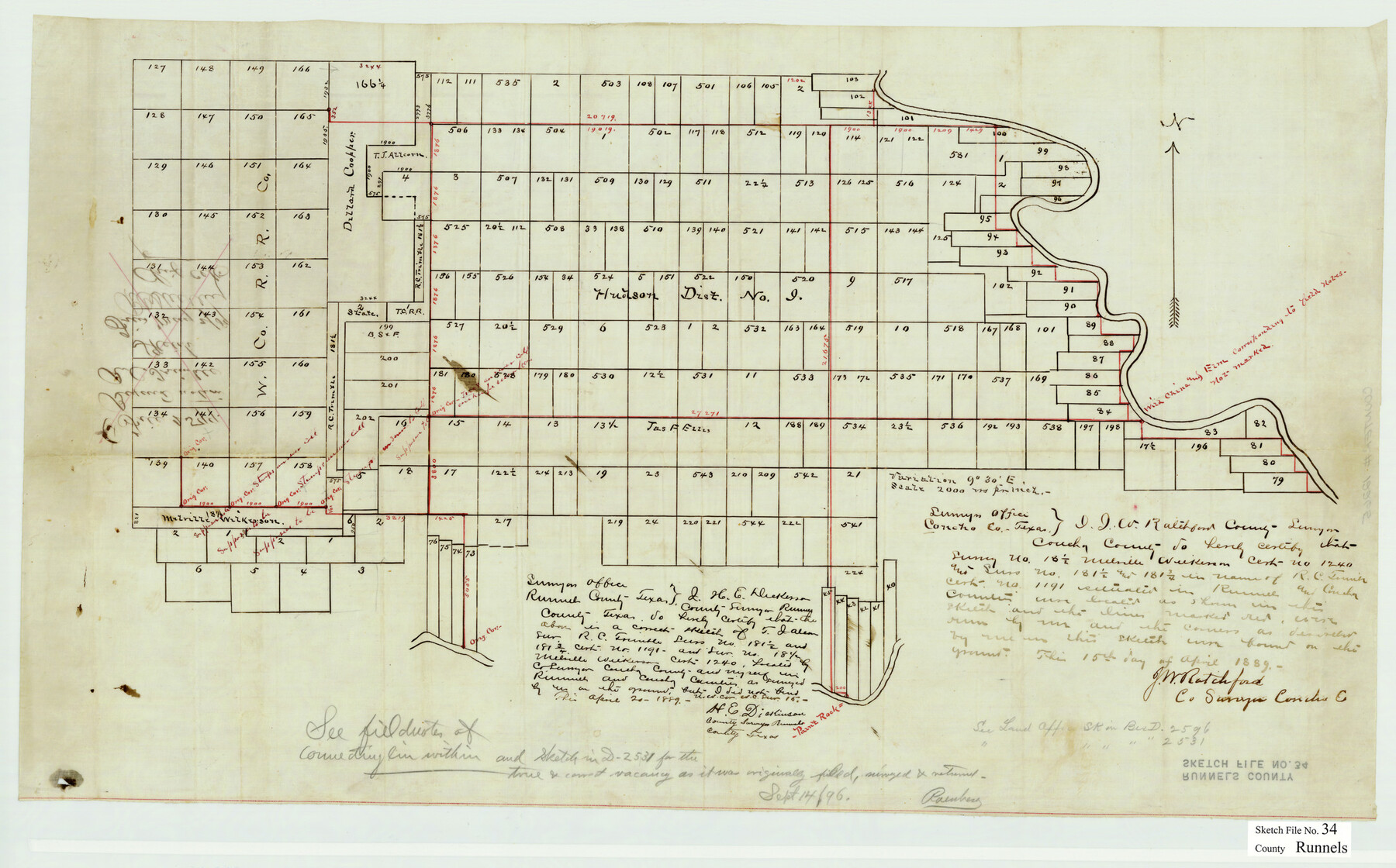 12265, Runnels County Sketch File 34, General Map Collection