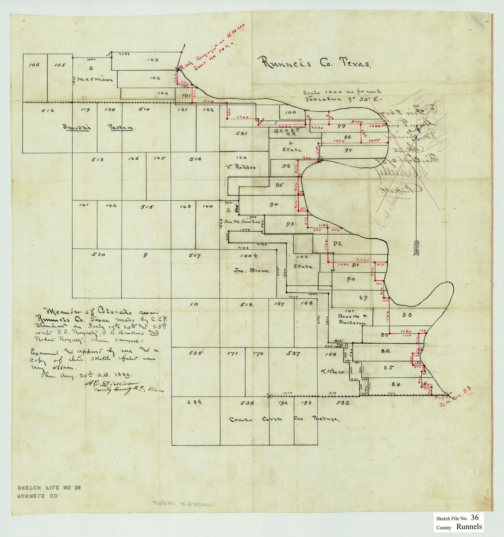 12267, Runnels County Sketch File 36, General Map Collection