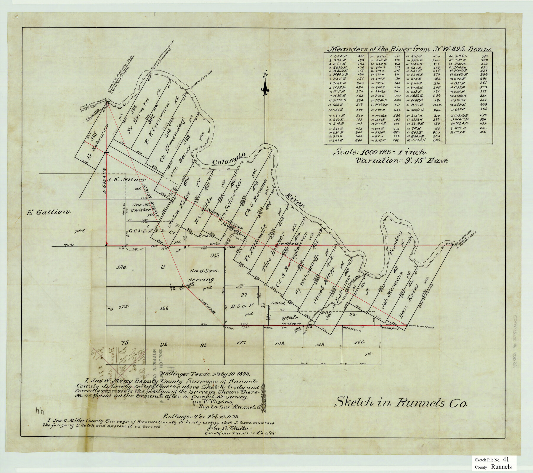 12271, Runnels County Sketch File 41, General Map Collection