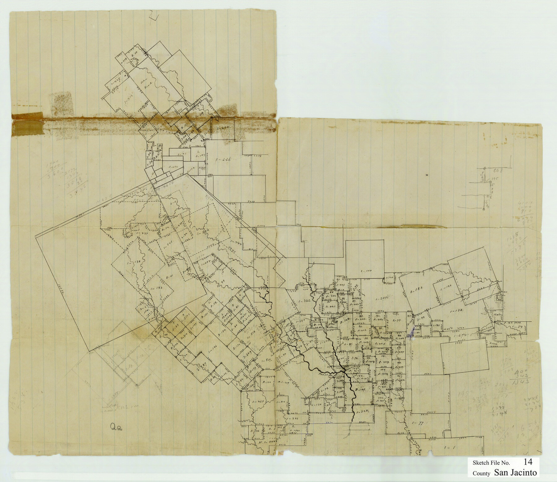12281, San Jacinto County Sketch File 14, General Map Collection