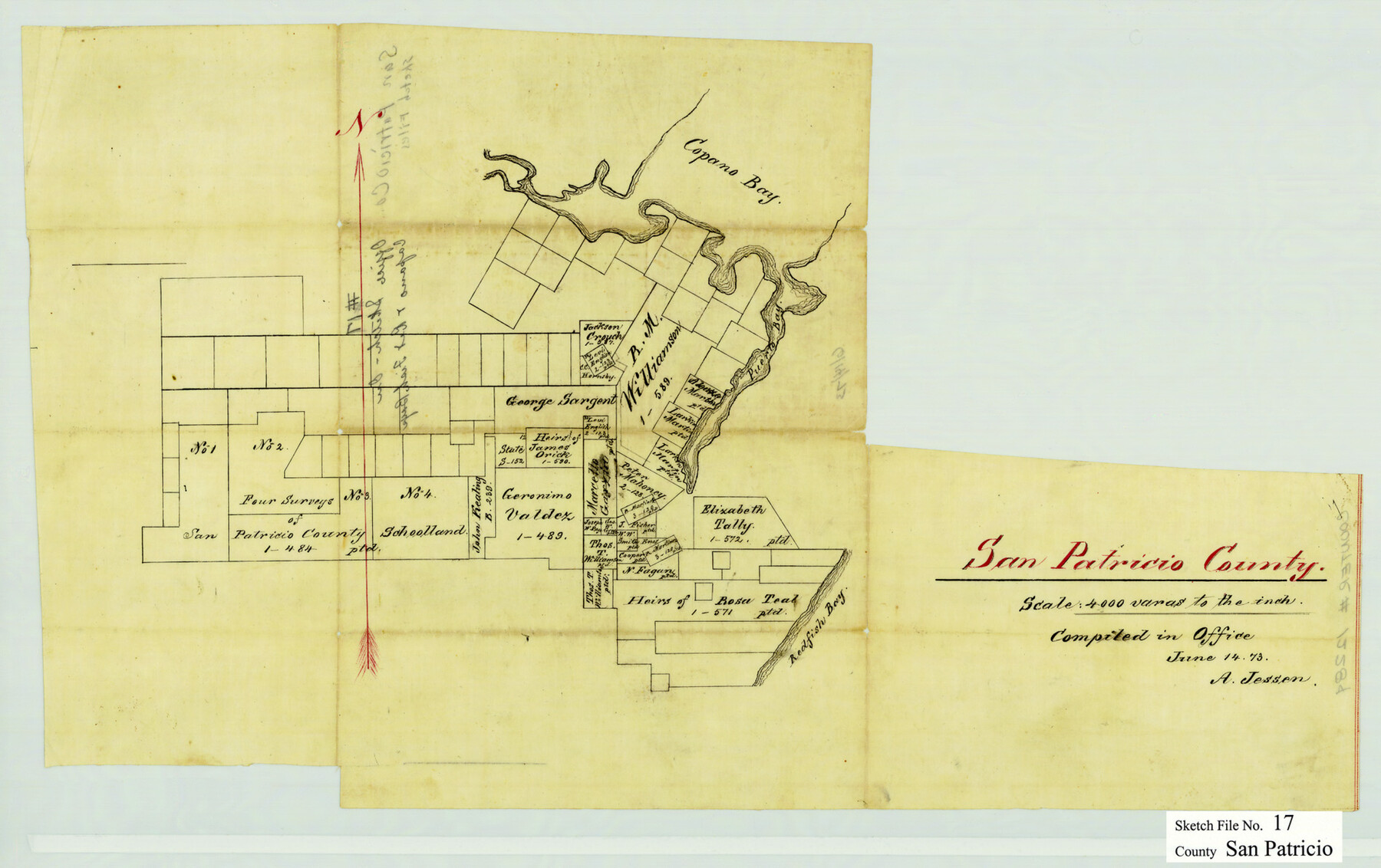 12284, San Patricio County Sketch File 17, General Map Collection