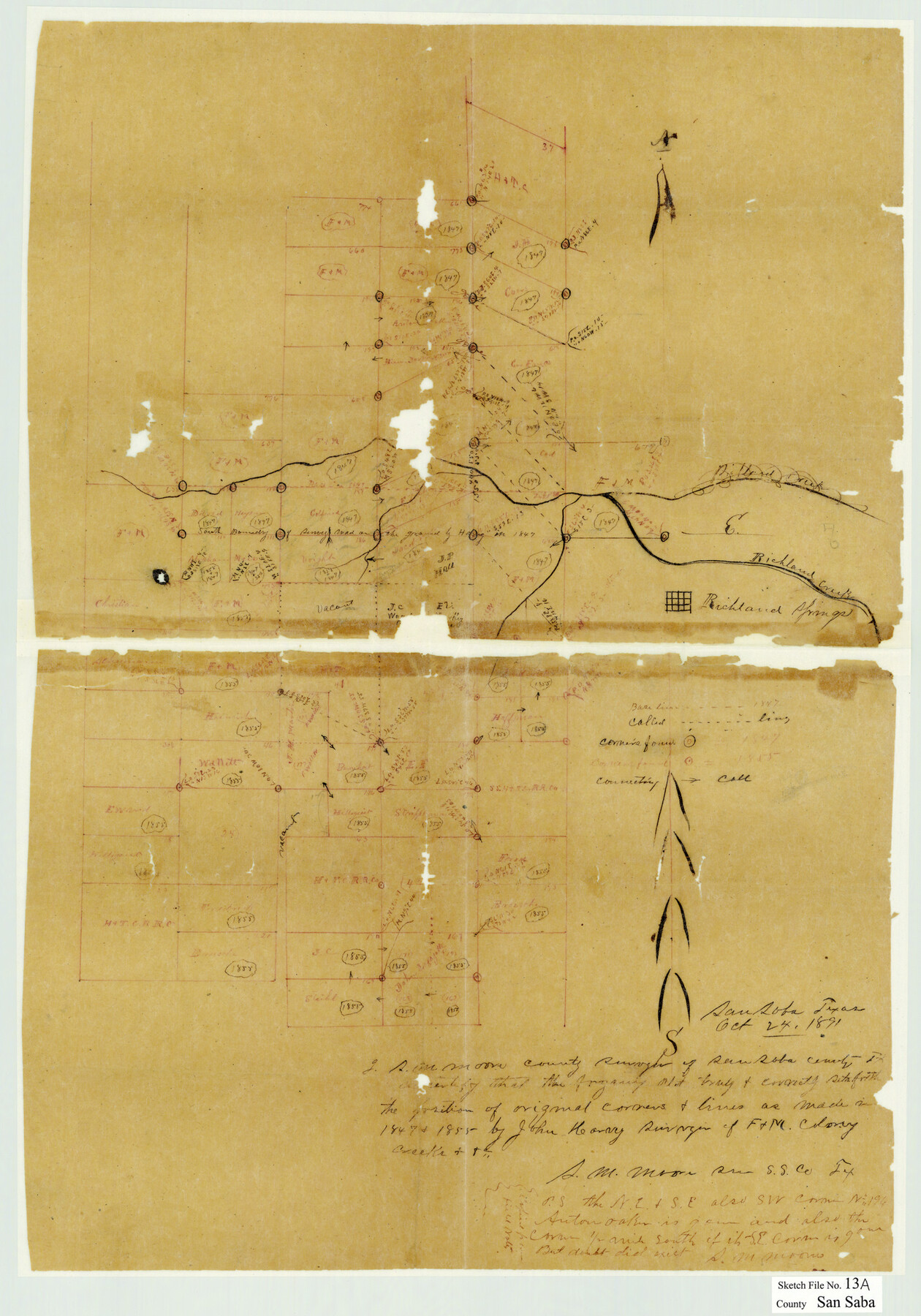 12292, San Saba County Sketch File 13A, General Map Collection