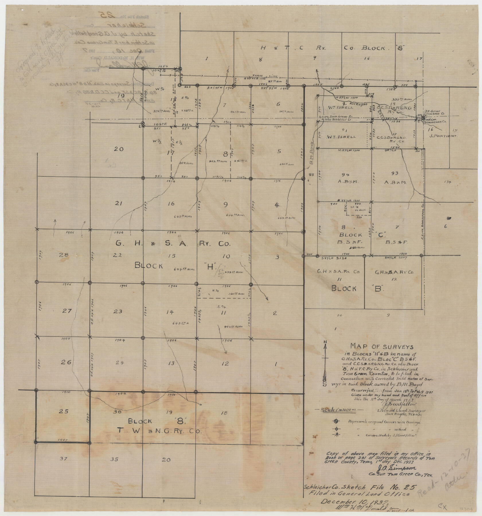 12304, Schleicher County Sketch File 25, General Map Collection