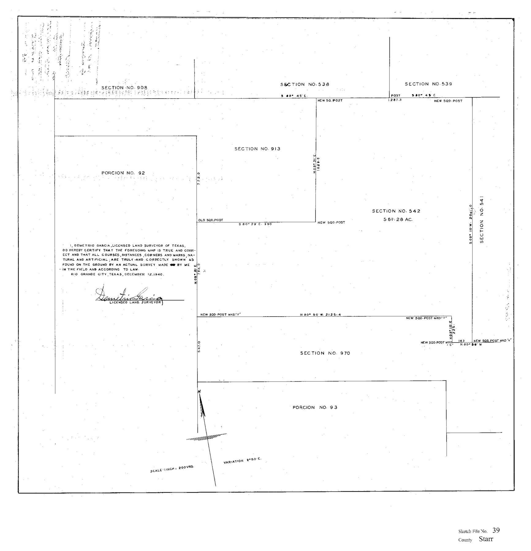 12339, Starr County Sketch File 39, General Map Collection