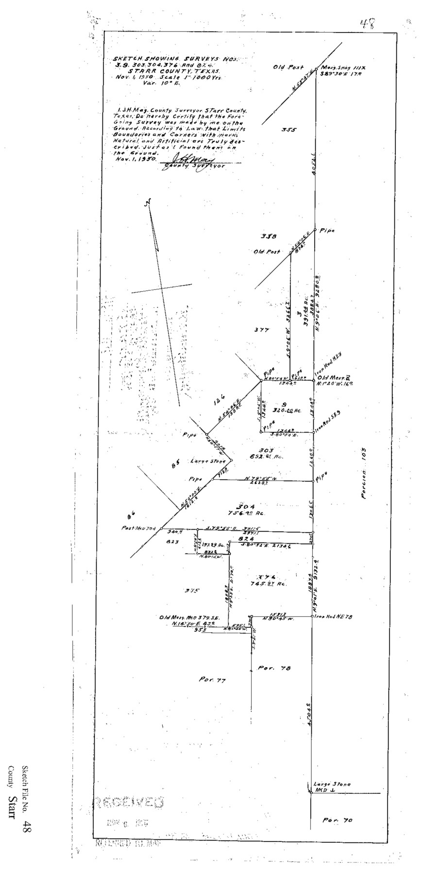 12345, Starr County Sketch File 48, General Map Collection