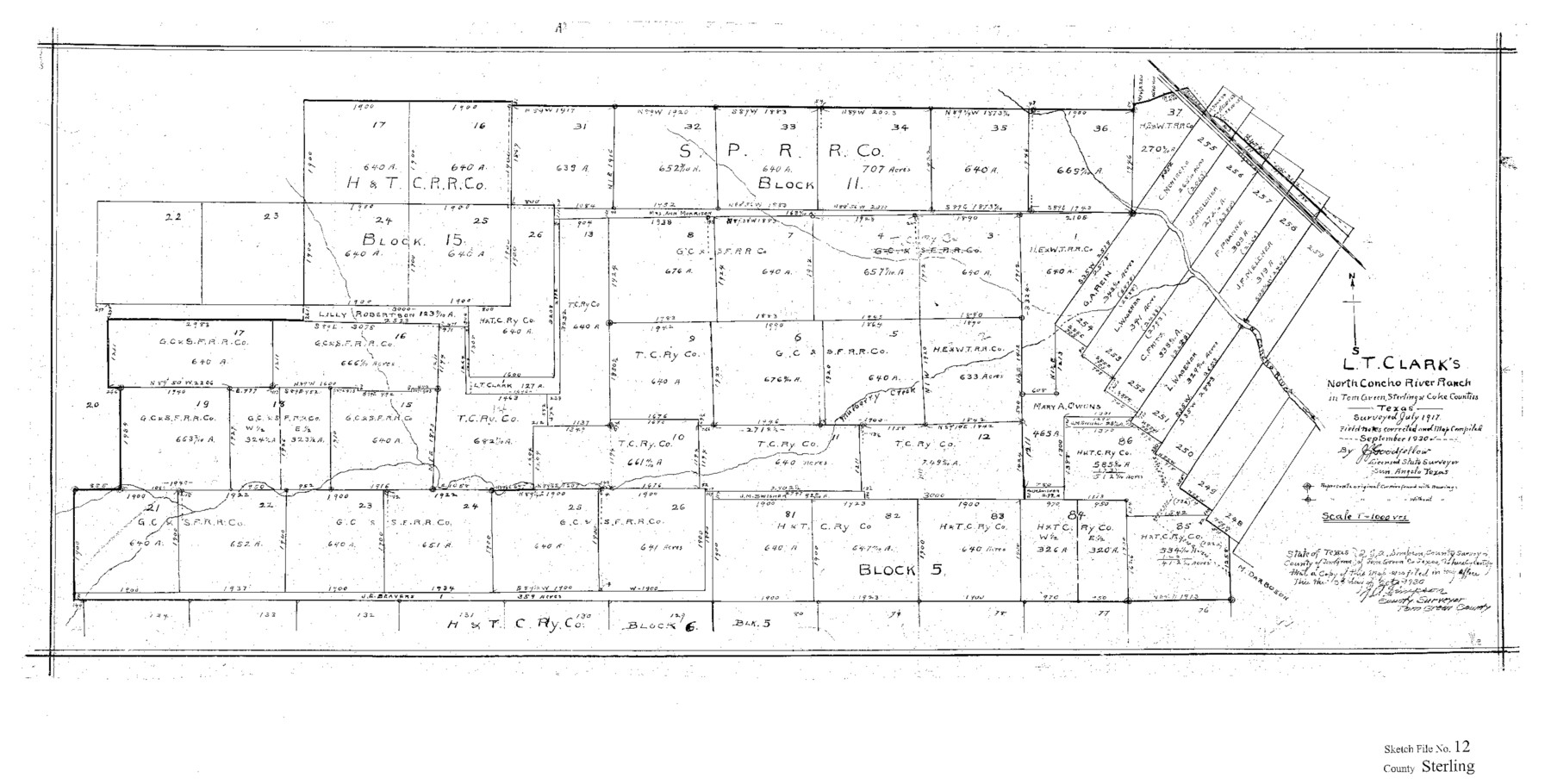 12358, Sterling County Sketch File 12, General Map Collection