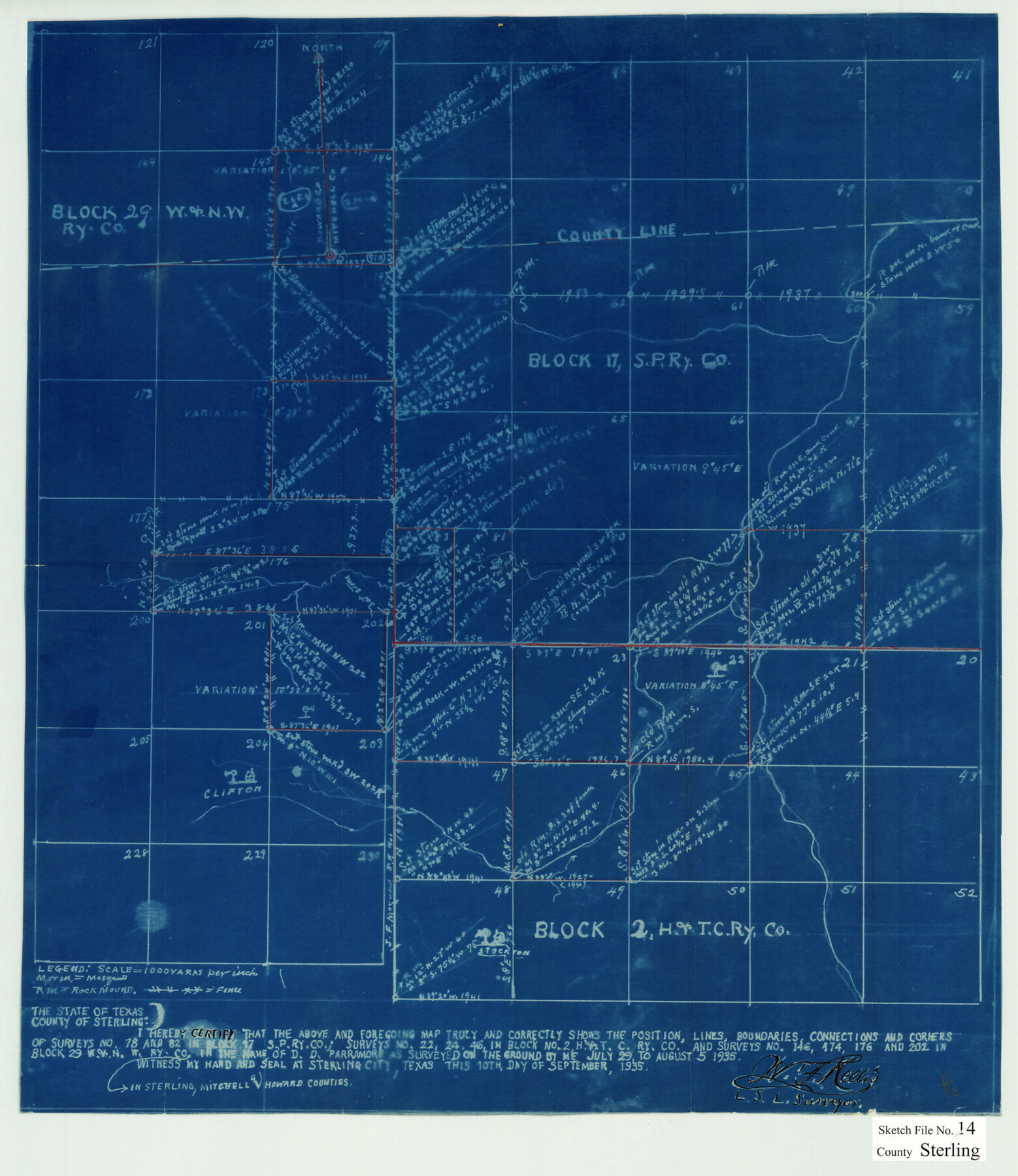 12360, Sterling County Sketch File 14, General Map Collection