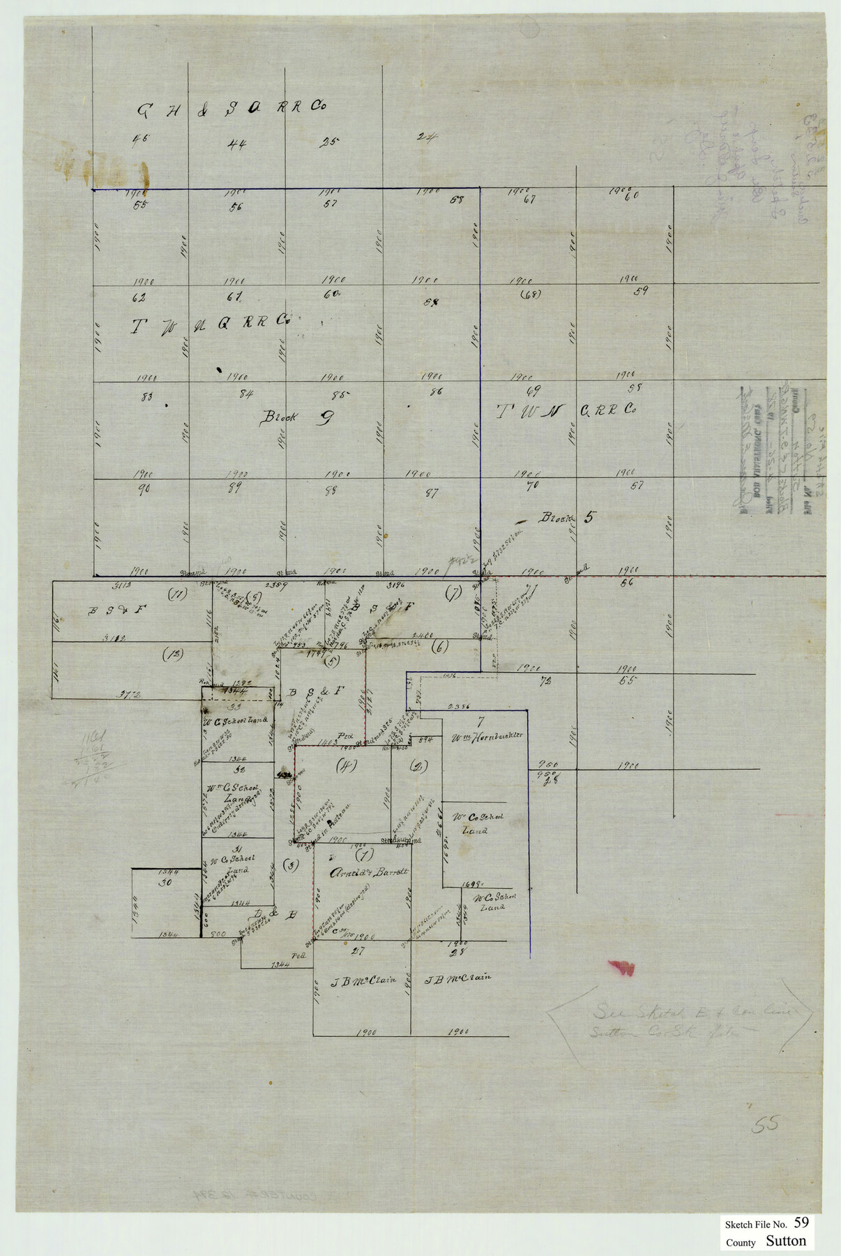 12394, Sutton County Sketch File 59, General Map Collection