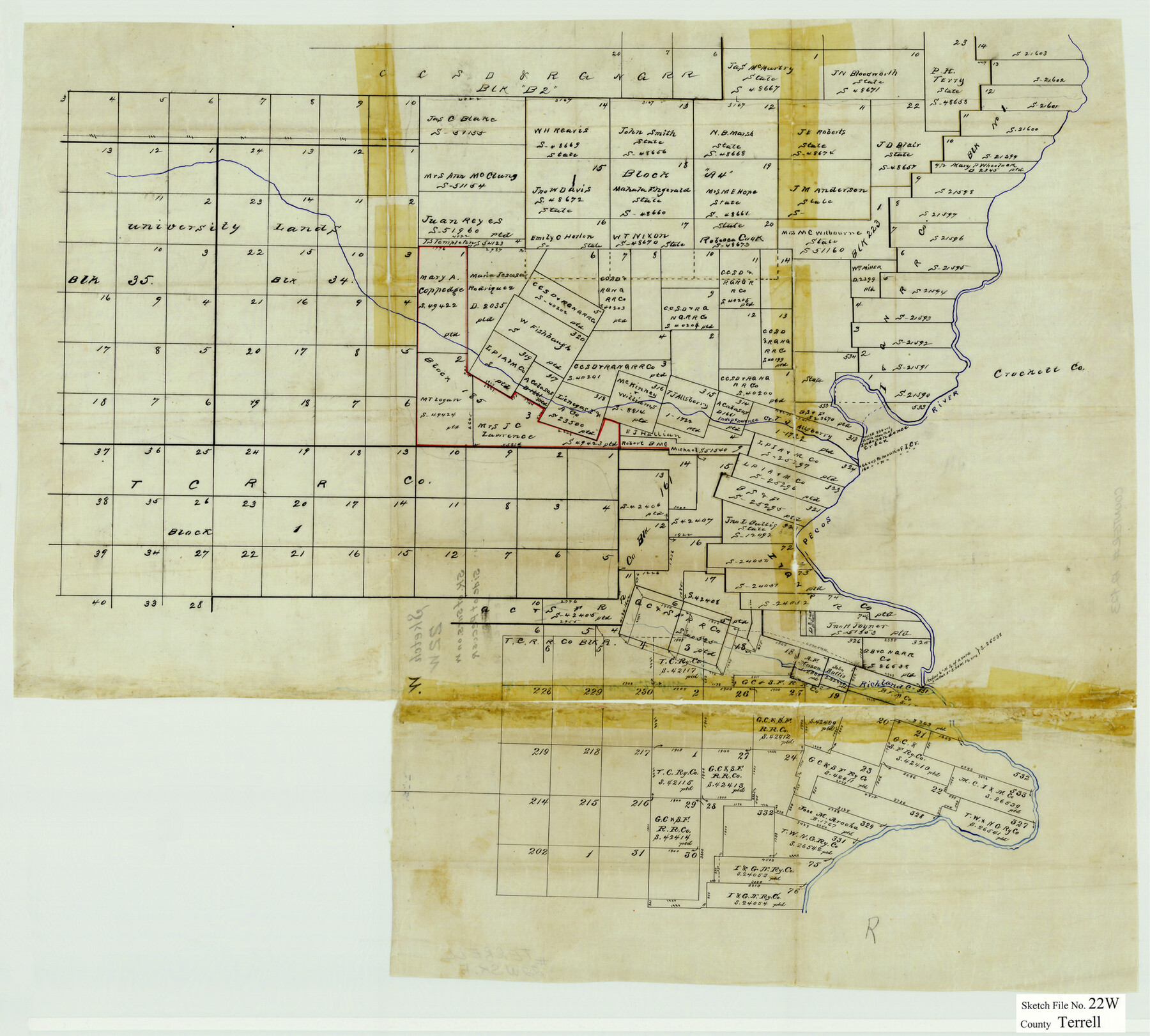 12423, Terrell County Sketch File 22W, General Map Collection