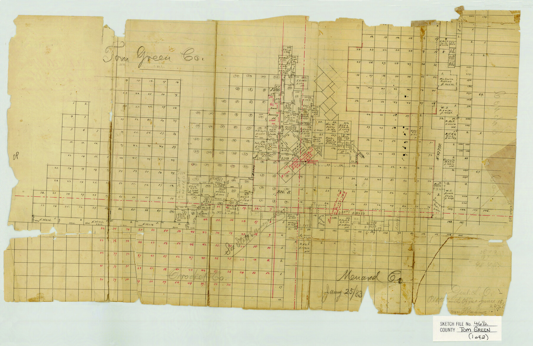 12440, Tom Green County Sketch File 46 1/2, General Map Collection