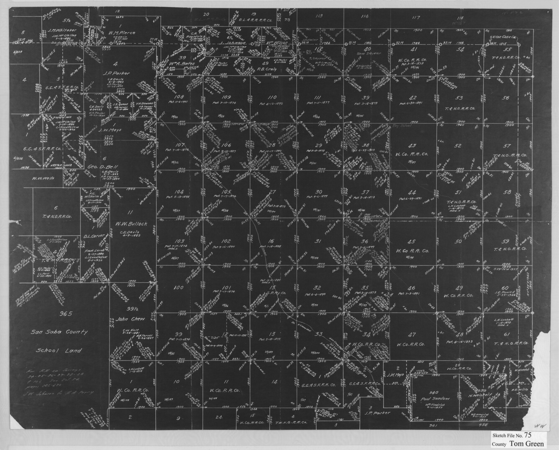 12449, Tom Green County Sketch File 75, General Map Collection