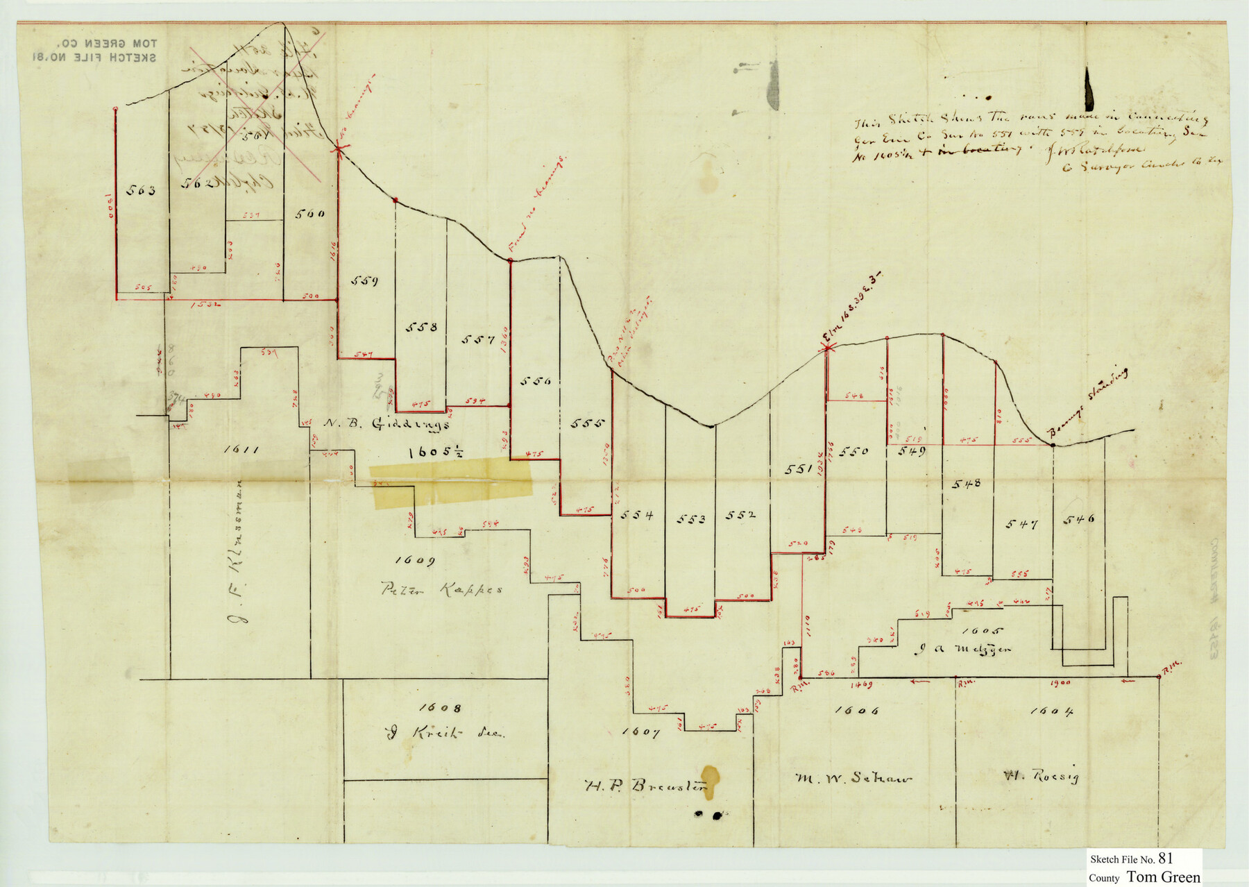 12453, Tom Green County Sketch File 81, General Map Collection