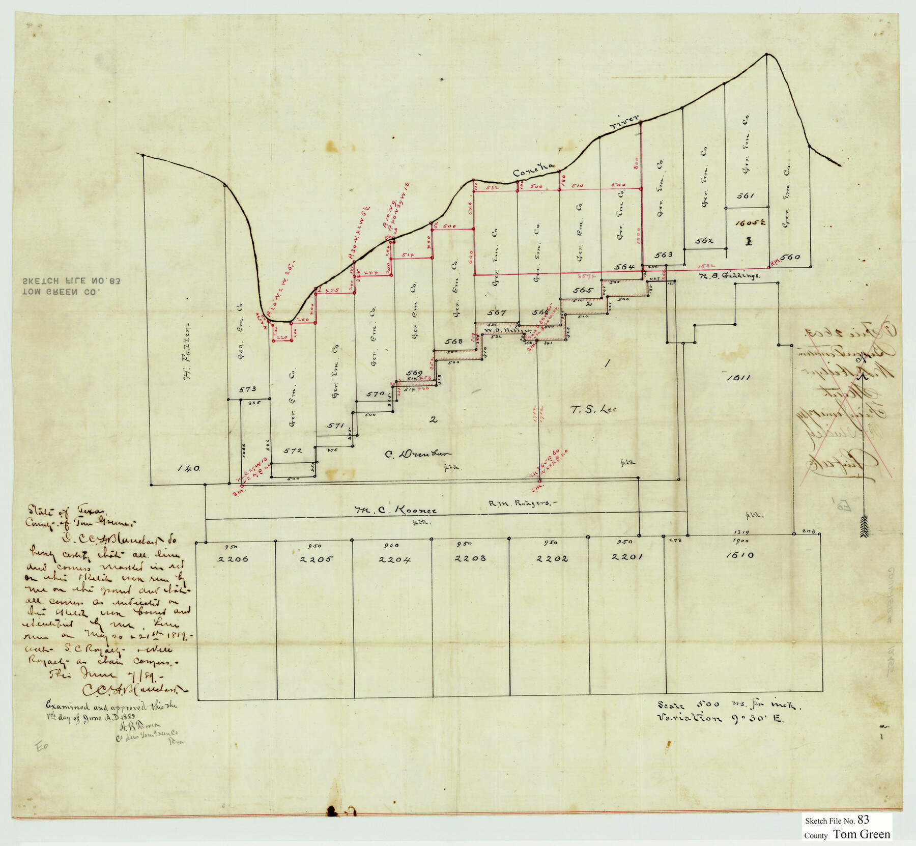 12455, Tom Green County Sketch File 83, General Map Collection