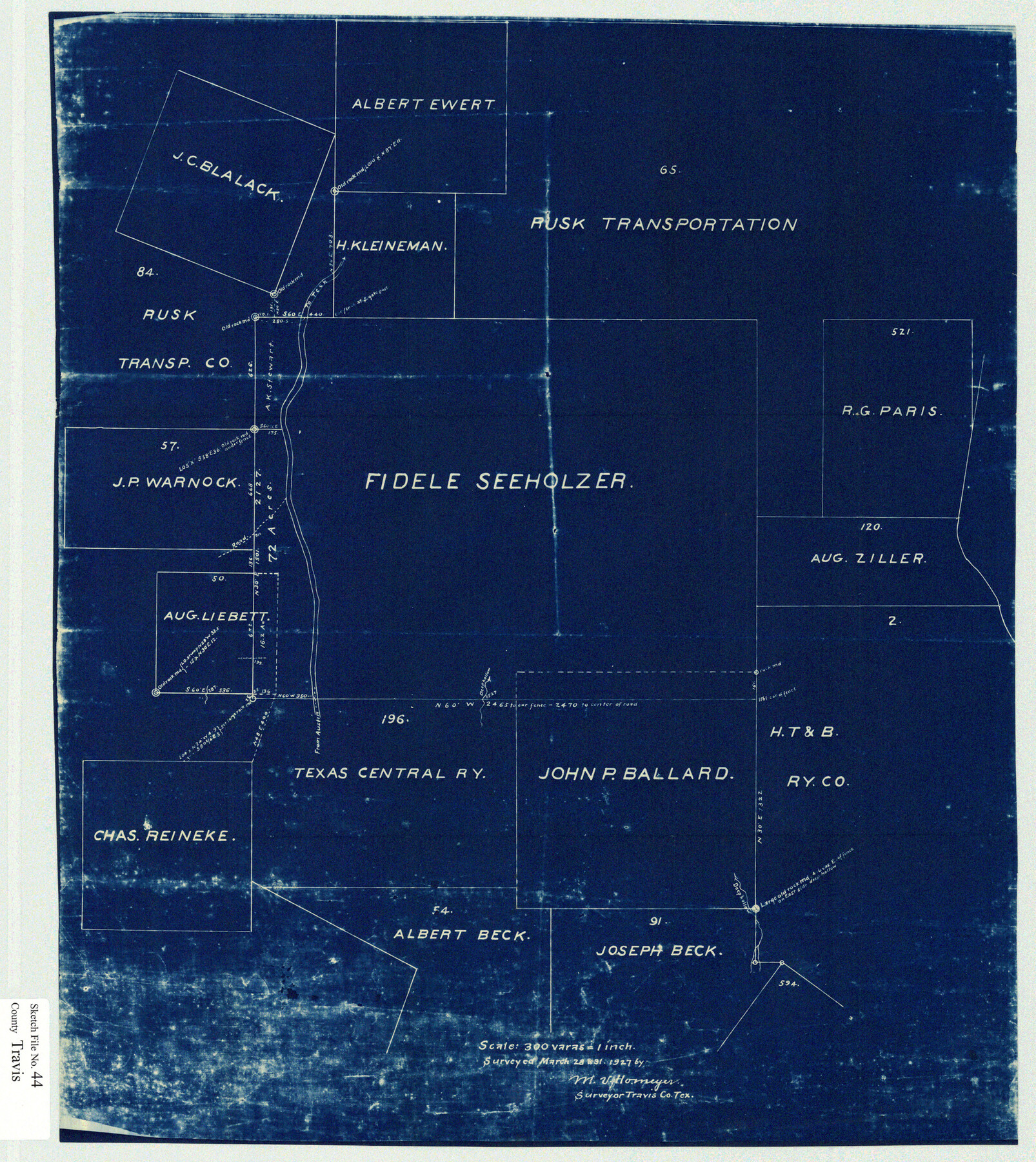 12466, Travis County Sketch File 44, General Map Collection