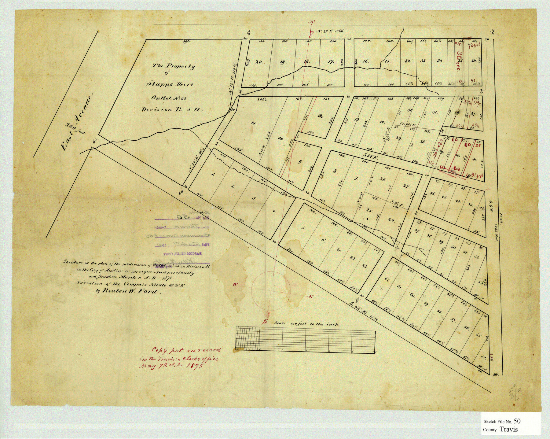 12469, Travis County Sketch File 50, General Map Collection