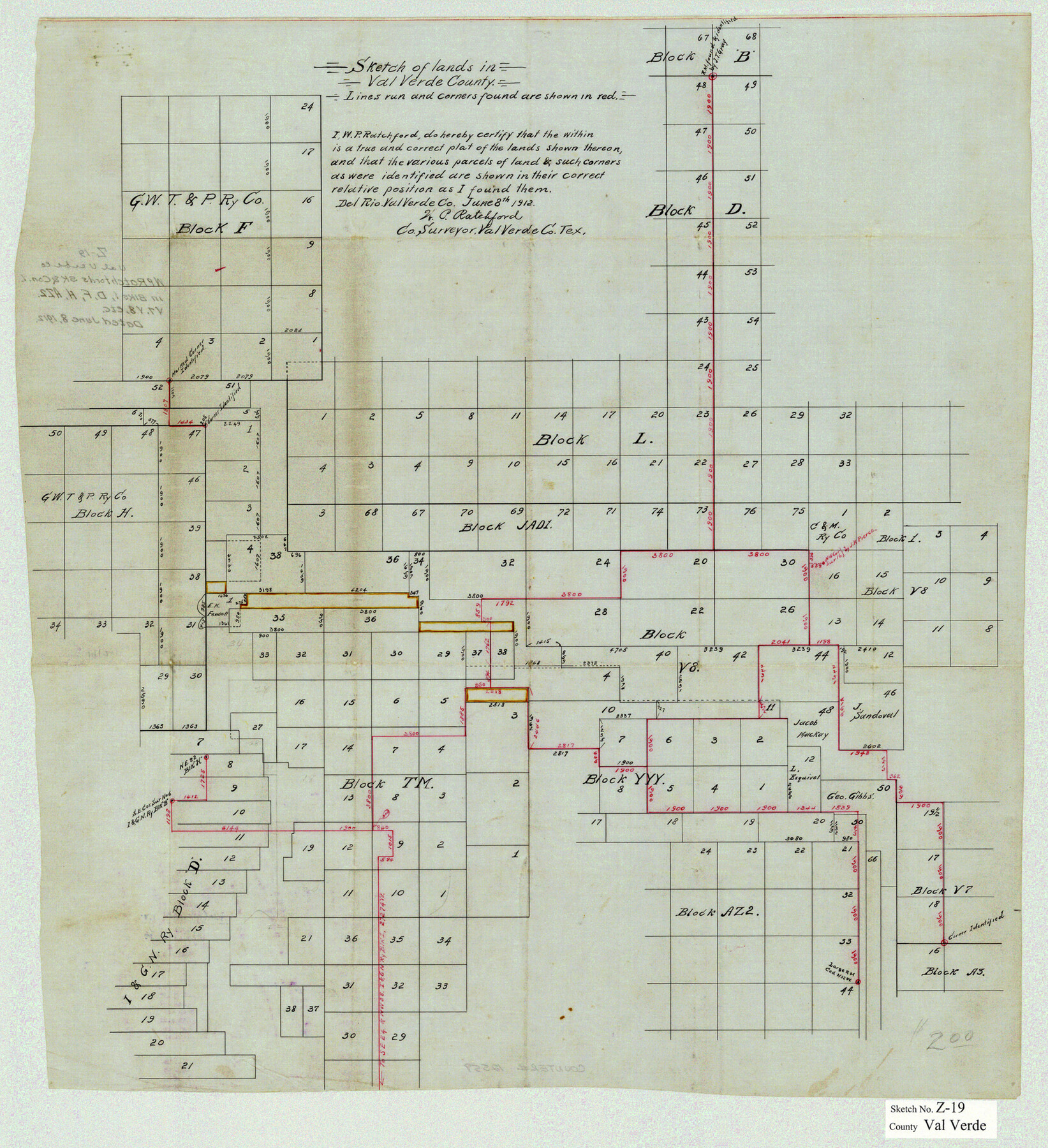 12559, Val Verde County Sketch File Z19, General Map Collection