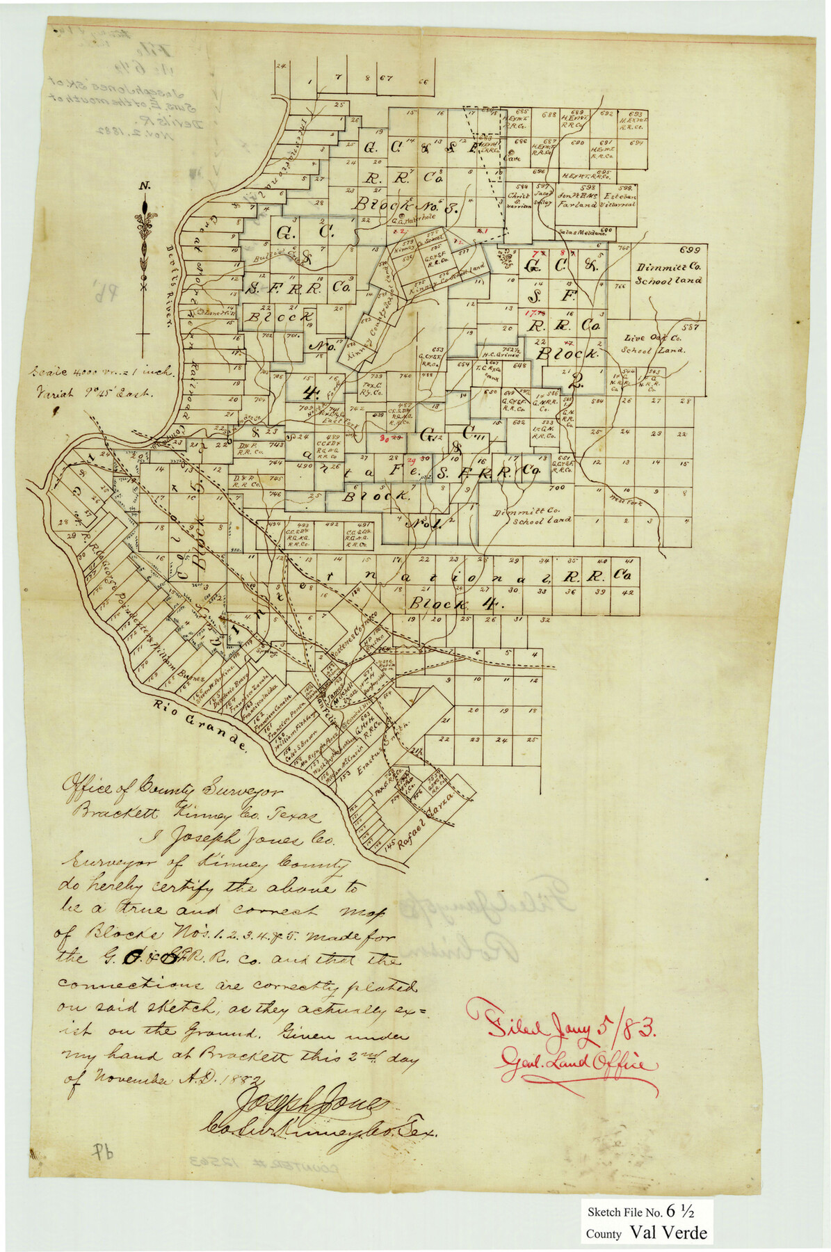 12563, Val Verde County Sketch File 6 1/2, General Map Collection