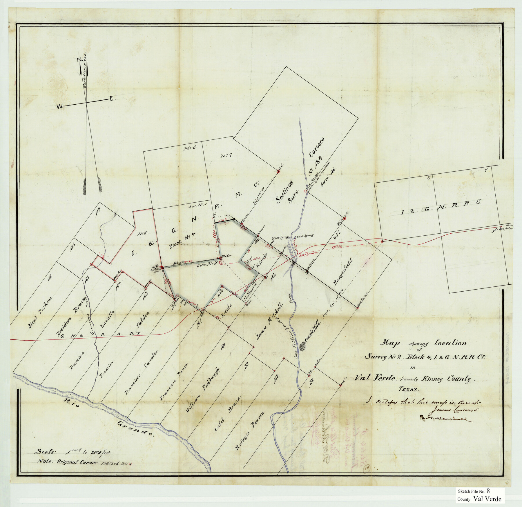 12564, Val Verde County Sketch File 8, General Map Collection