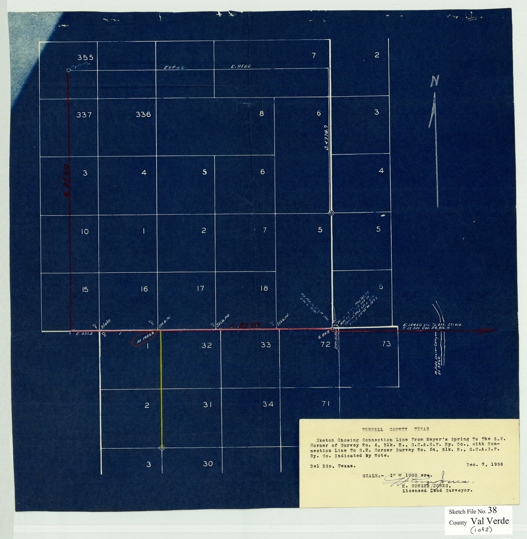 12579, Val Verde County Sketch File 38, General Map Collection