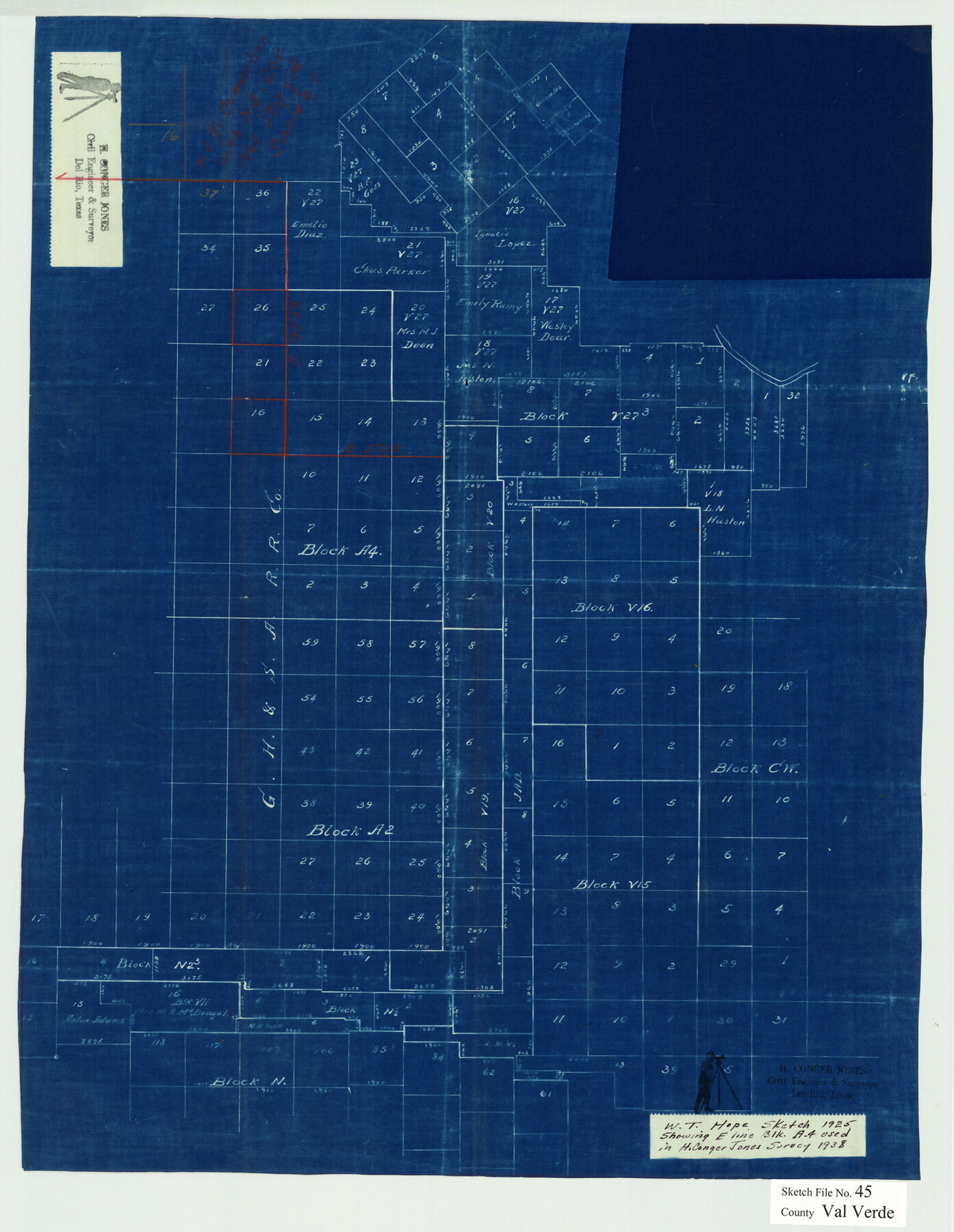 12586, Val Verde County Sketch File 45, General Map Collection