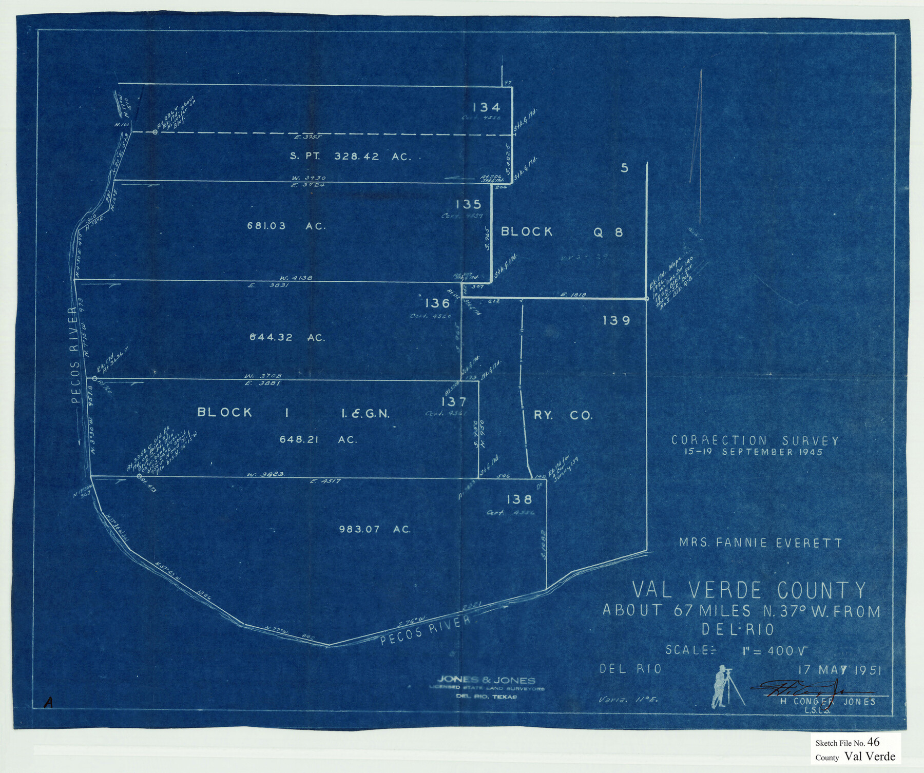 12587, Val Verde County Sketch File 46, General Map Collection