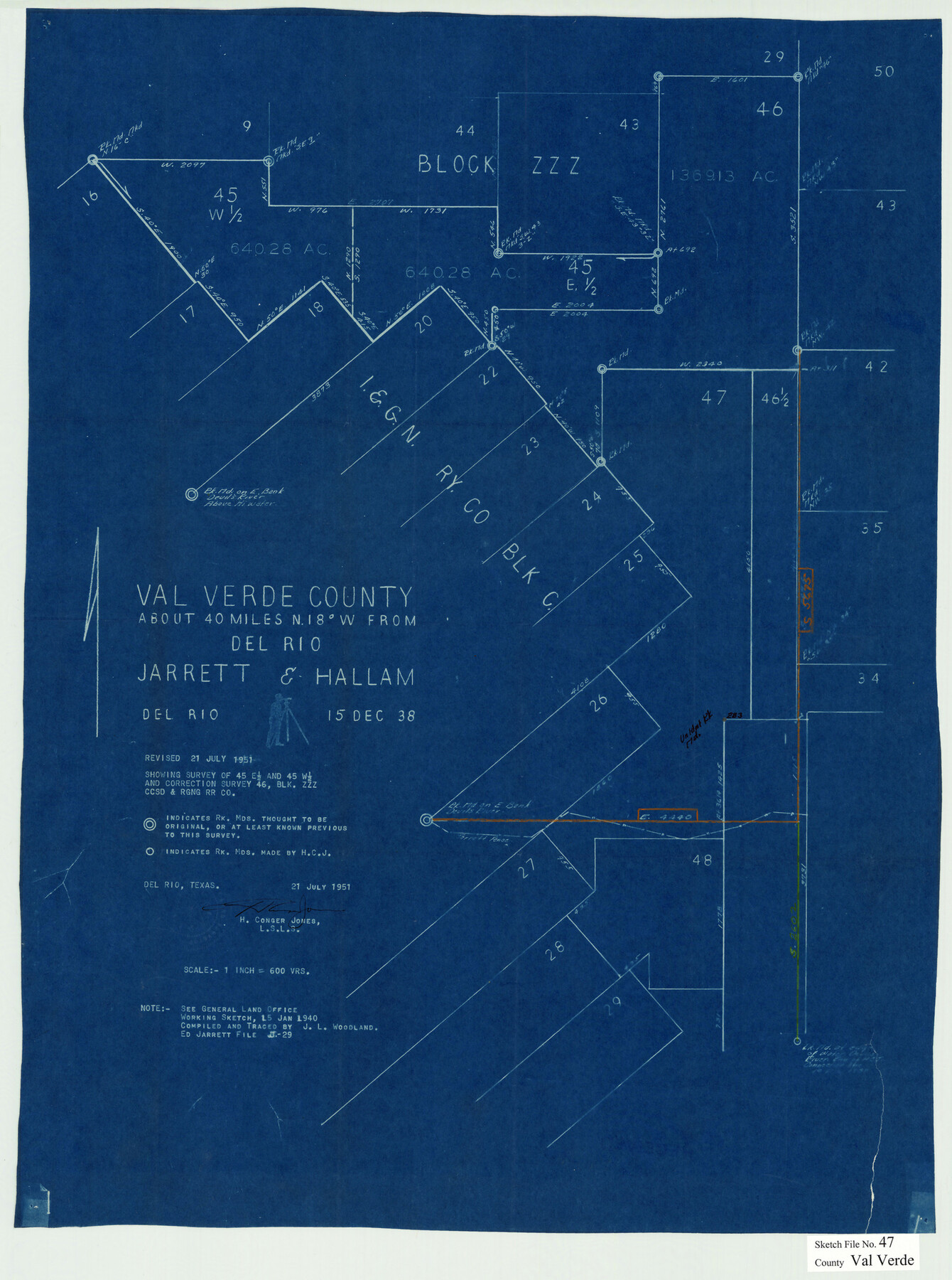 12588, Val Verde County Sketch File 47, General Map Collection