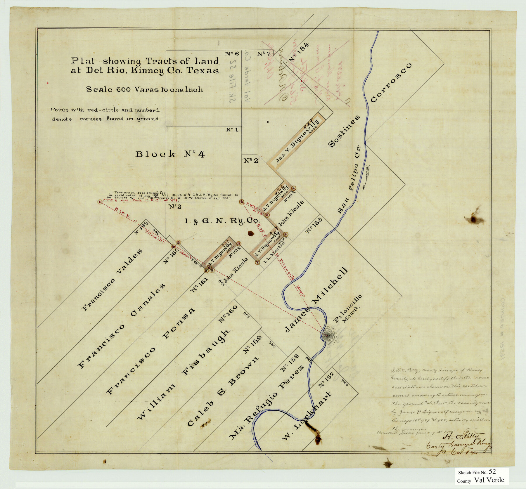 12591, Val Verde County Sketch File 52, General Map Collection