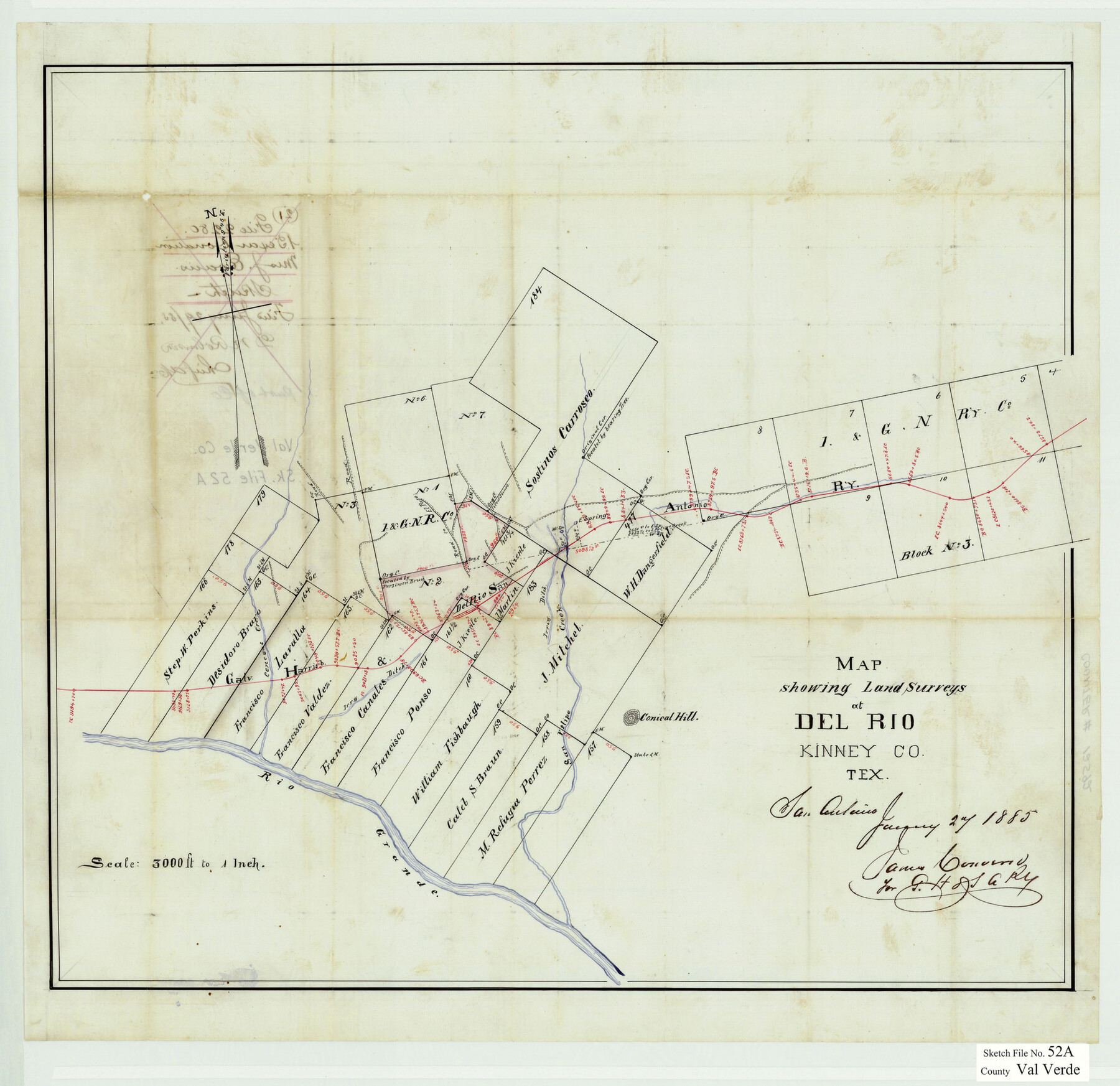 12592, Val Verde County Sketch File 52a, General Map Collection