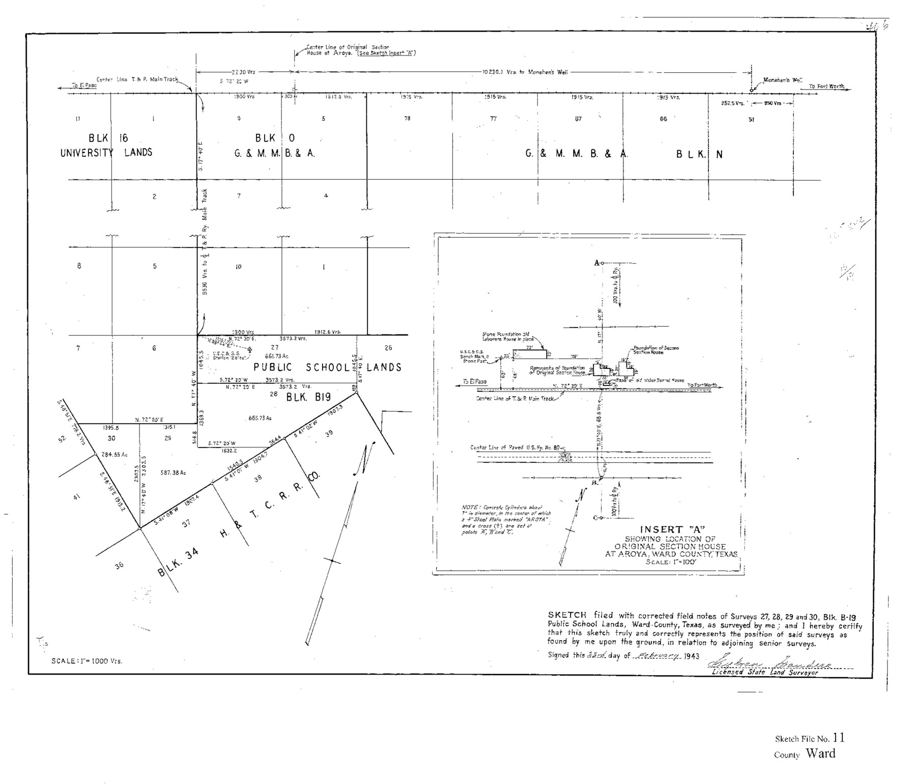 12600, Ward County Sketch File 11, General Map Collection