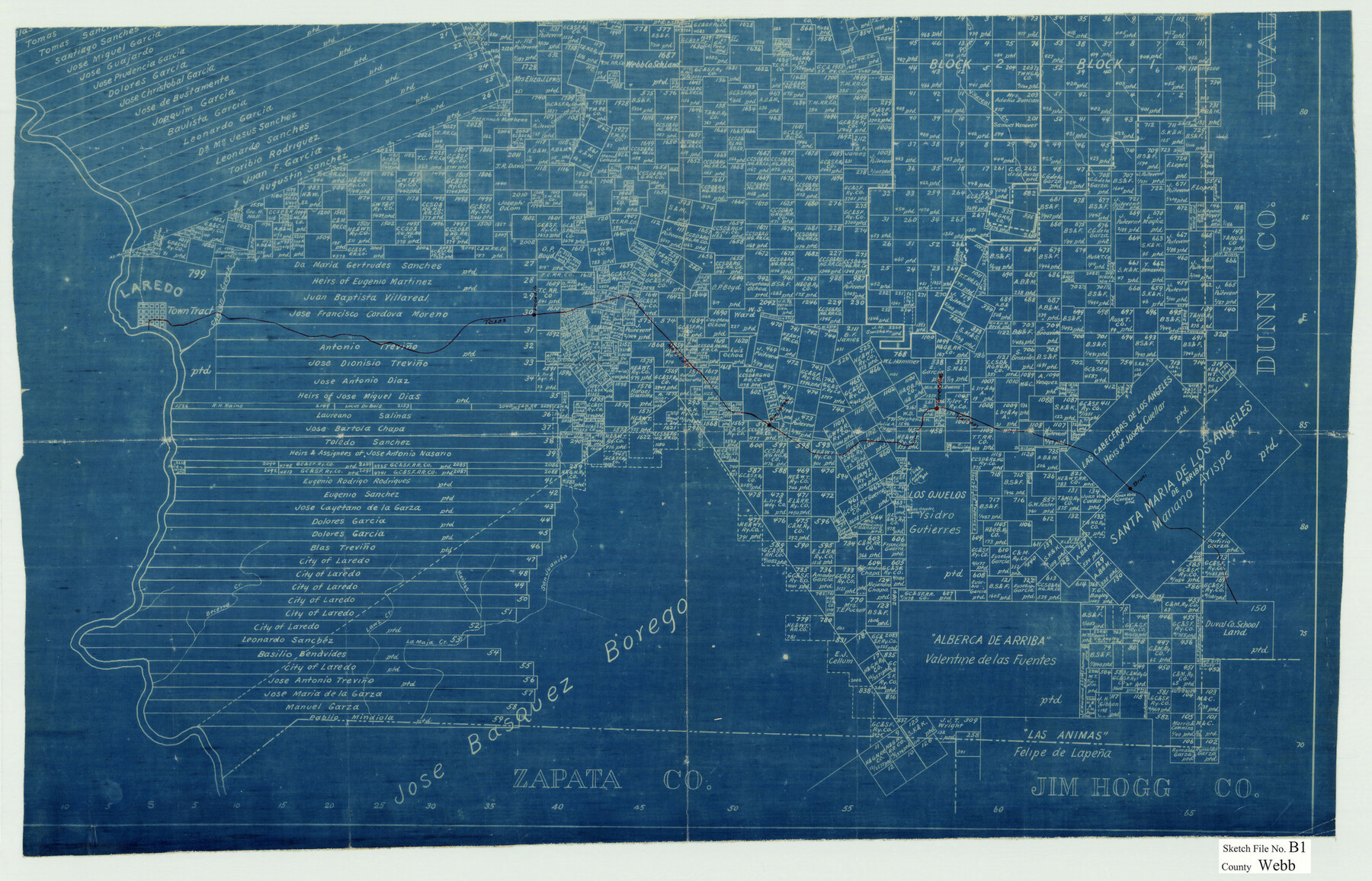 12606, Webb County Sketch File B1, General Map Collection