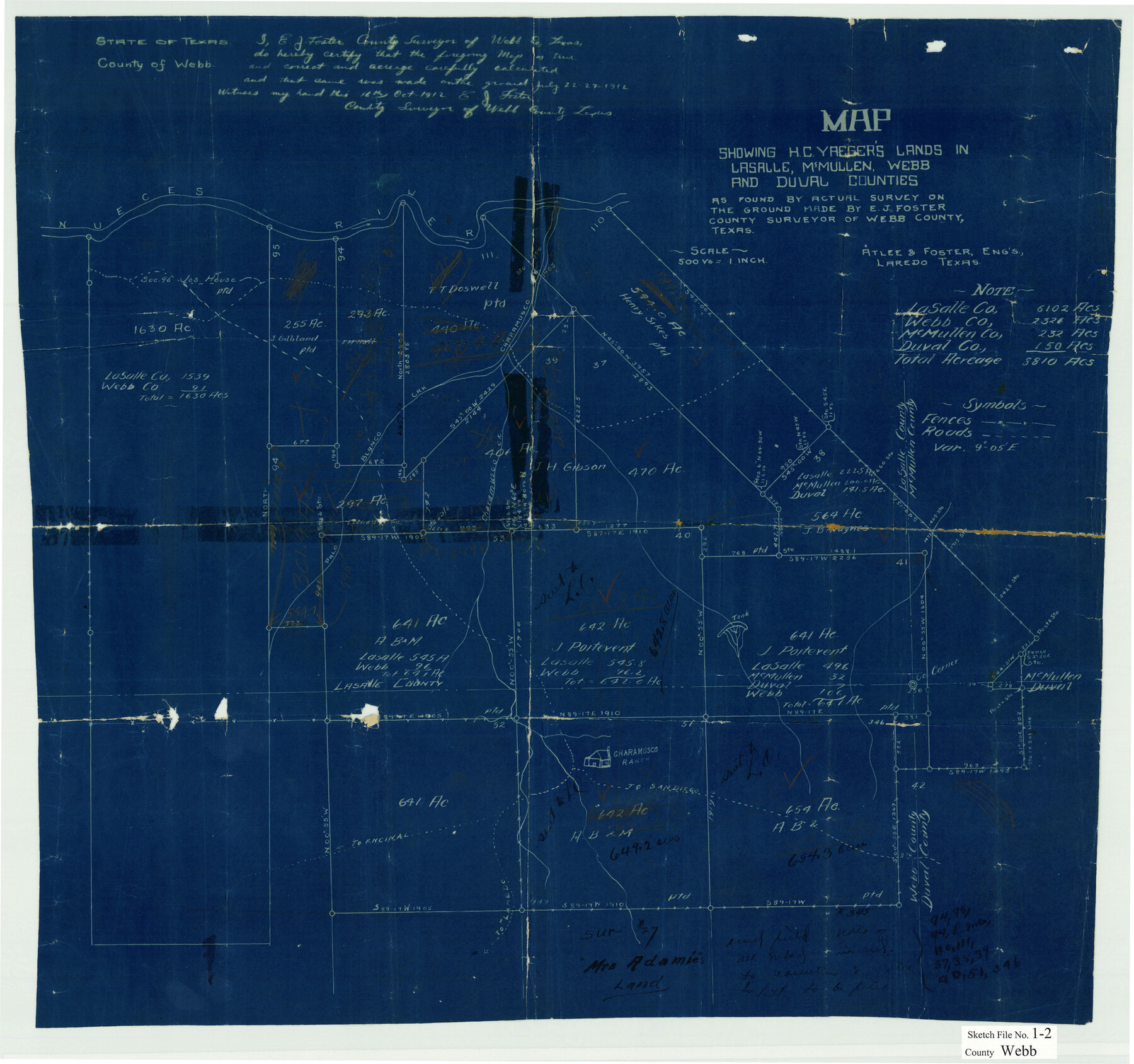 12611, Webb County Sketch File 1-2, General Map Collection