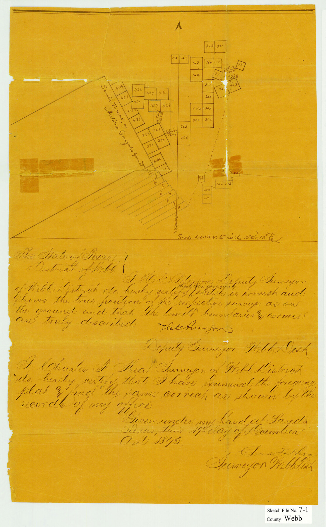 12617, Webb County Sketch File 7-1, General Map Collection