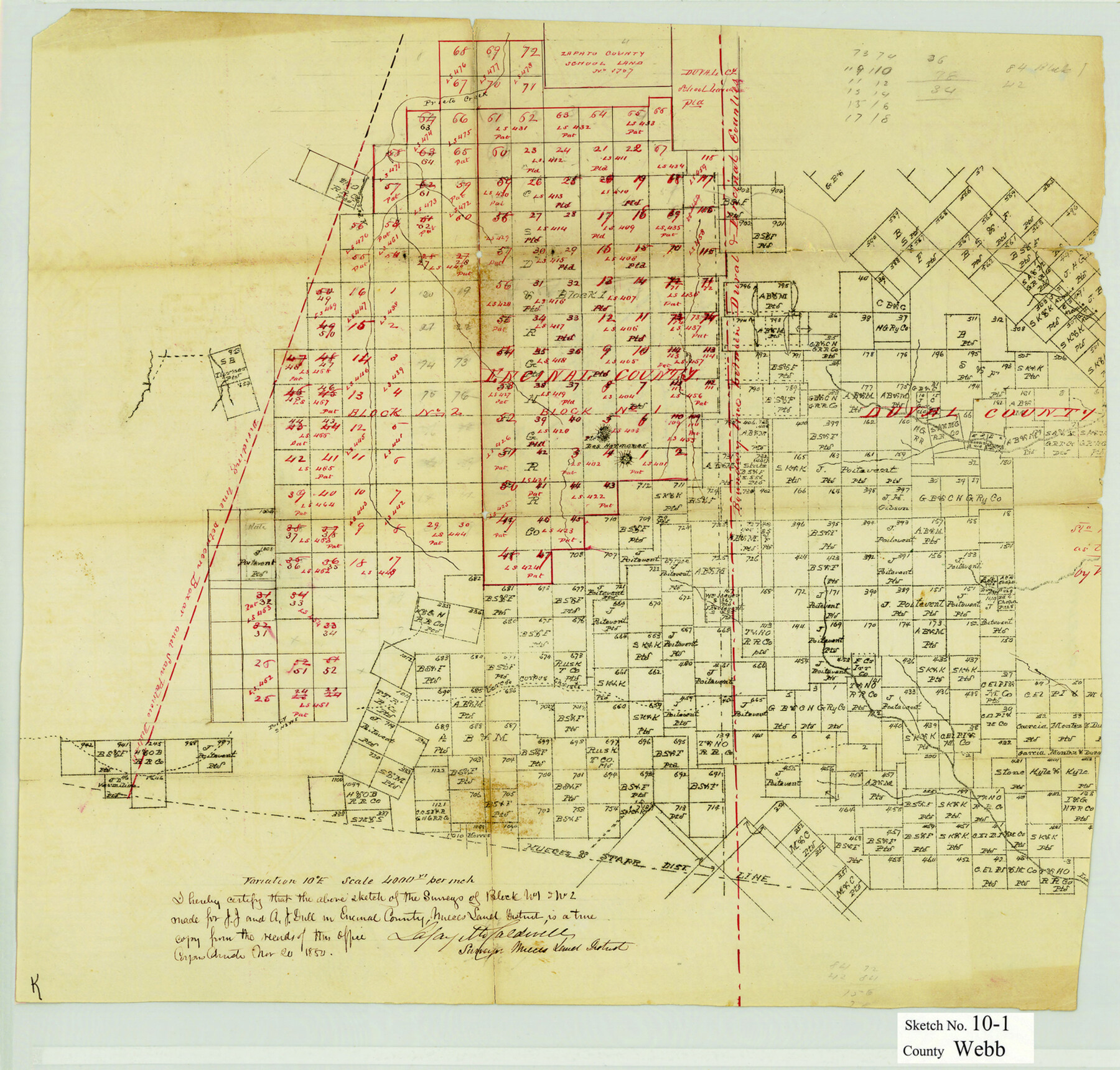 12625, Webb County Sketch File 10-1, General Map Collection