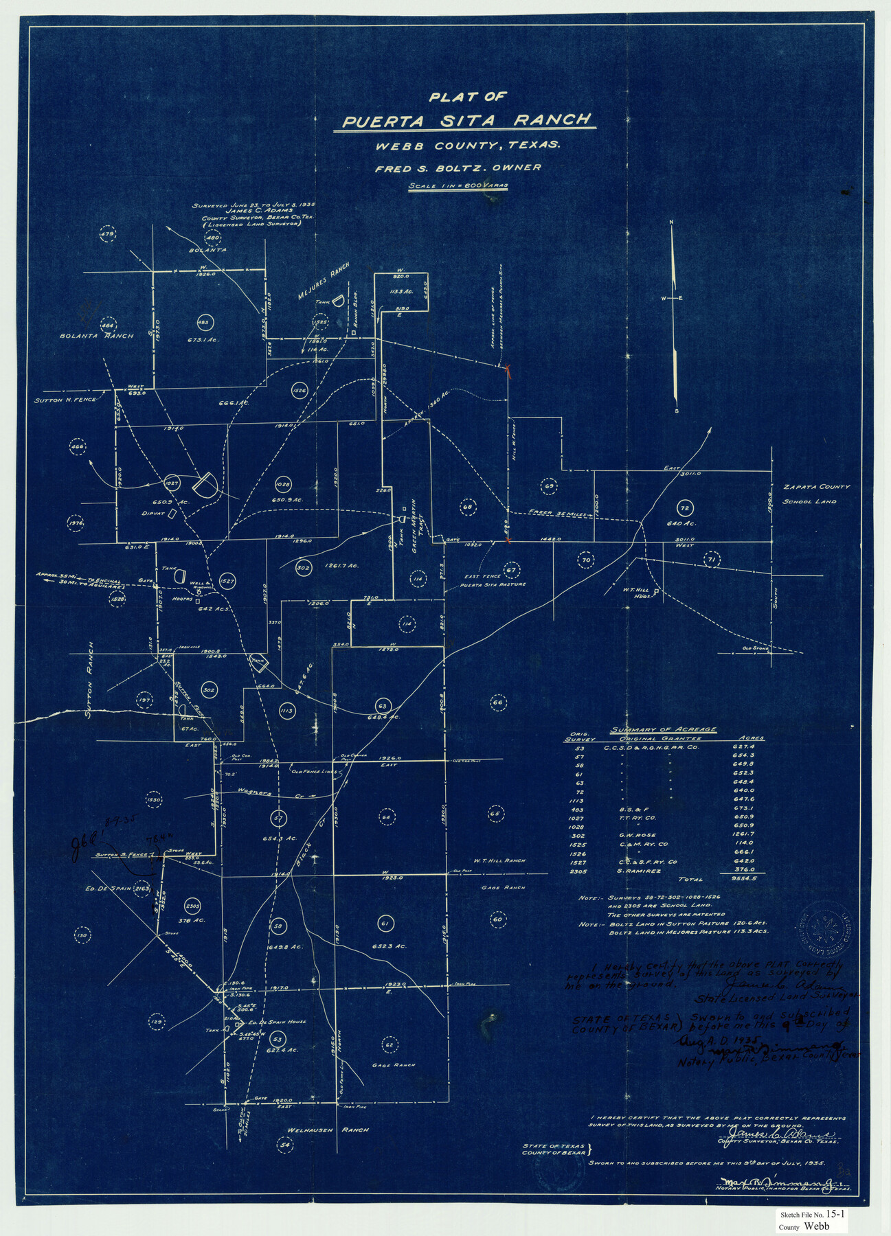 12634, Webb County Sketch File 15-1, General Map Collection