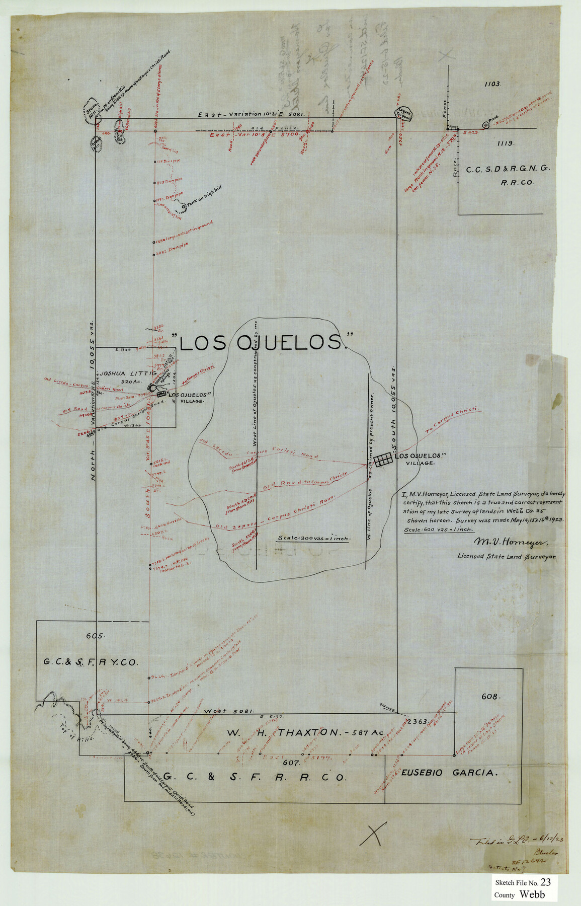 12638, Webb County Sketch File 23, General Map Collection