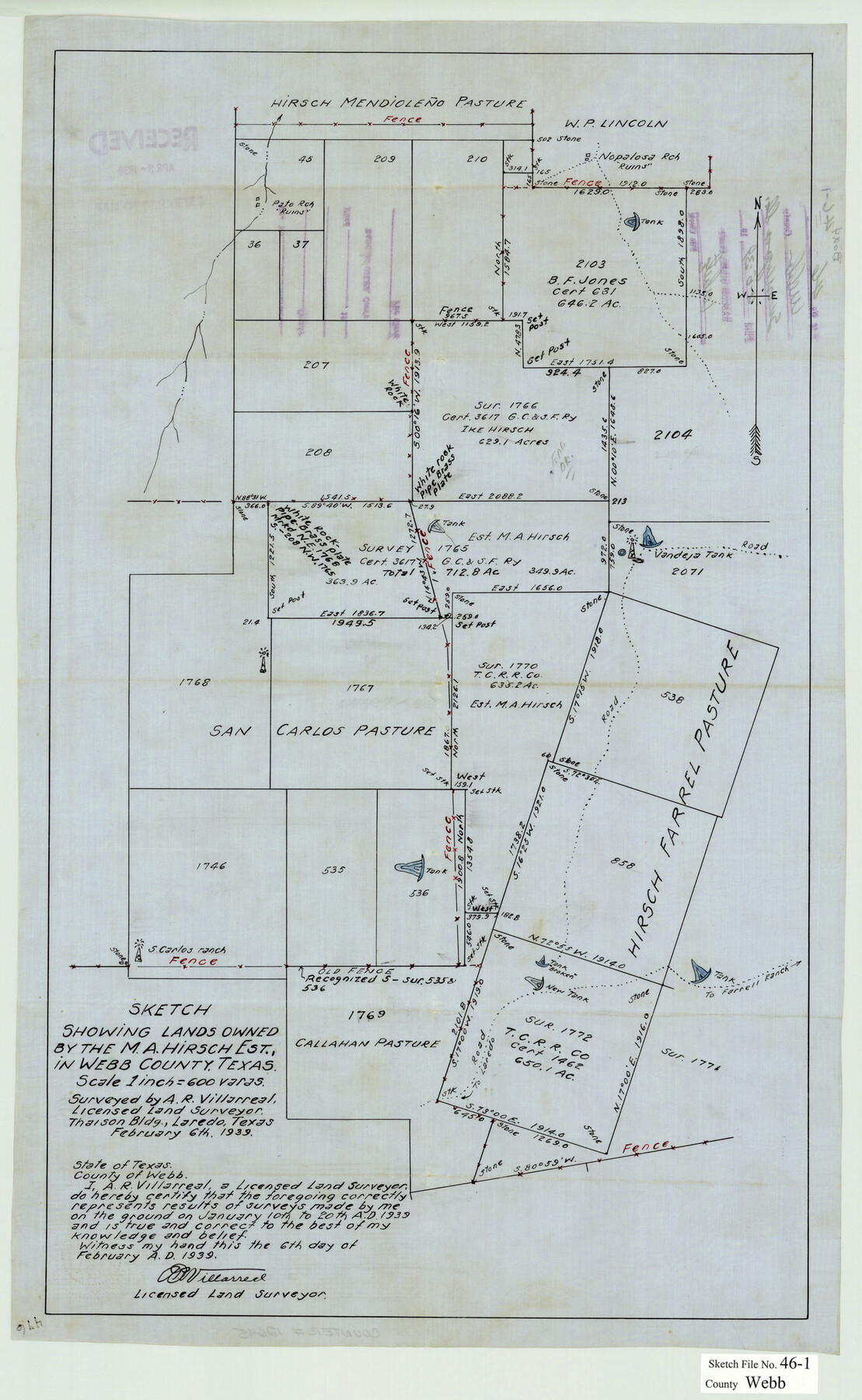 12645, Webb County Sketch File 46-1, General Map Collection