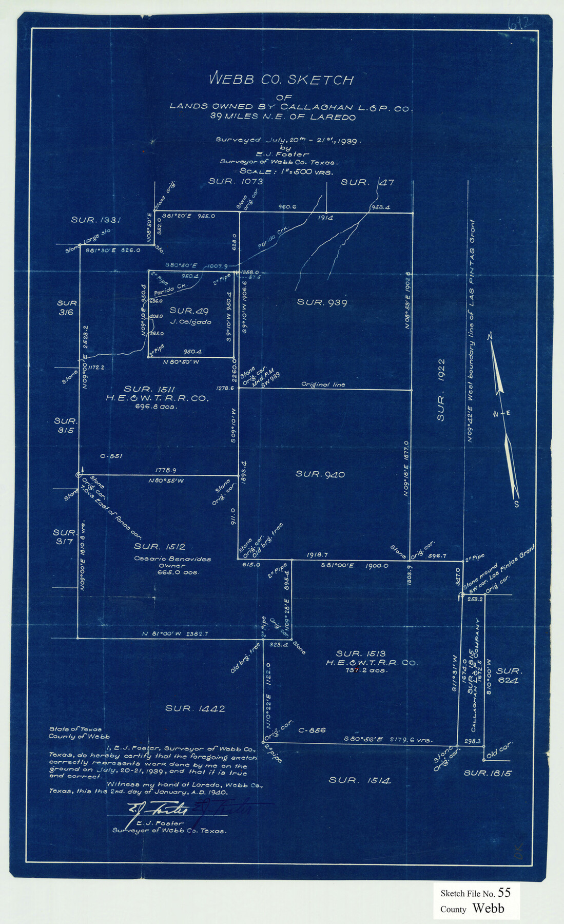 12650, Webb County Sketch File 55, General Map Collection