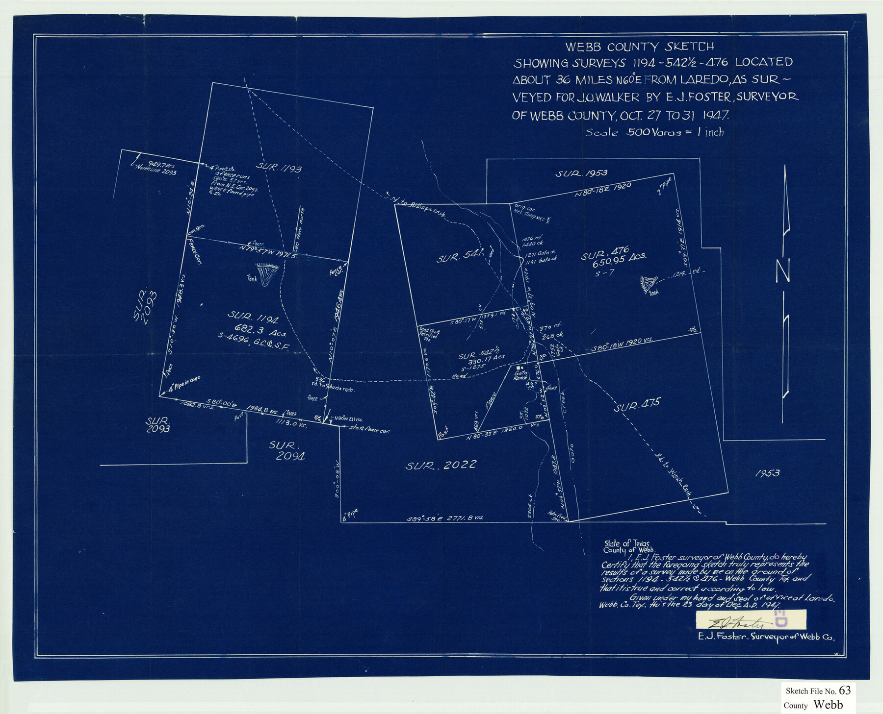 12653, Webb County Sketch File 63, General Map Collection