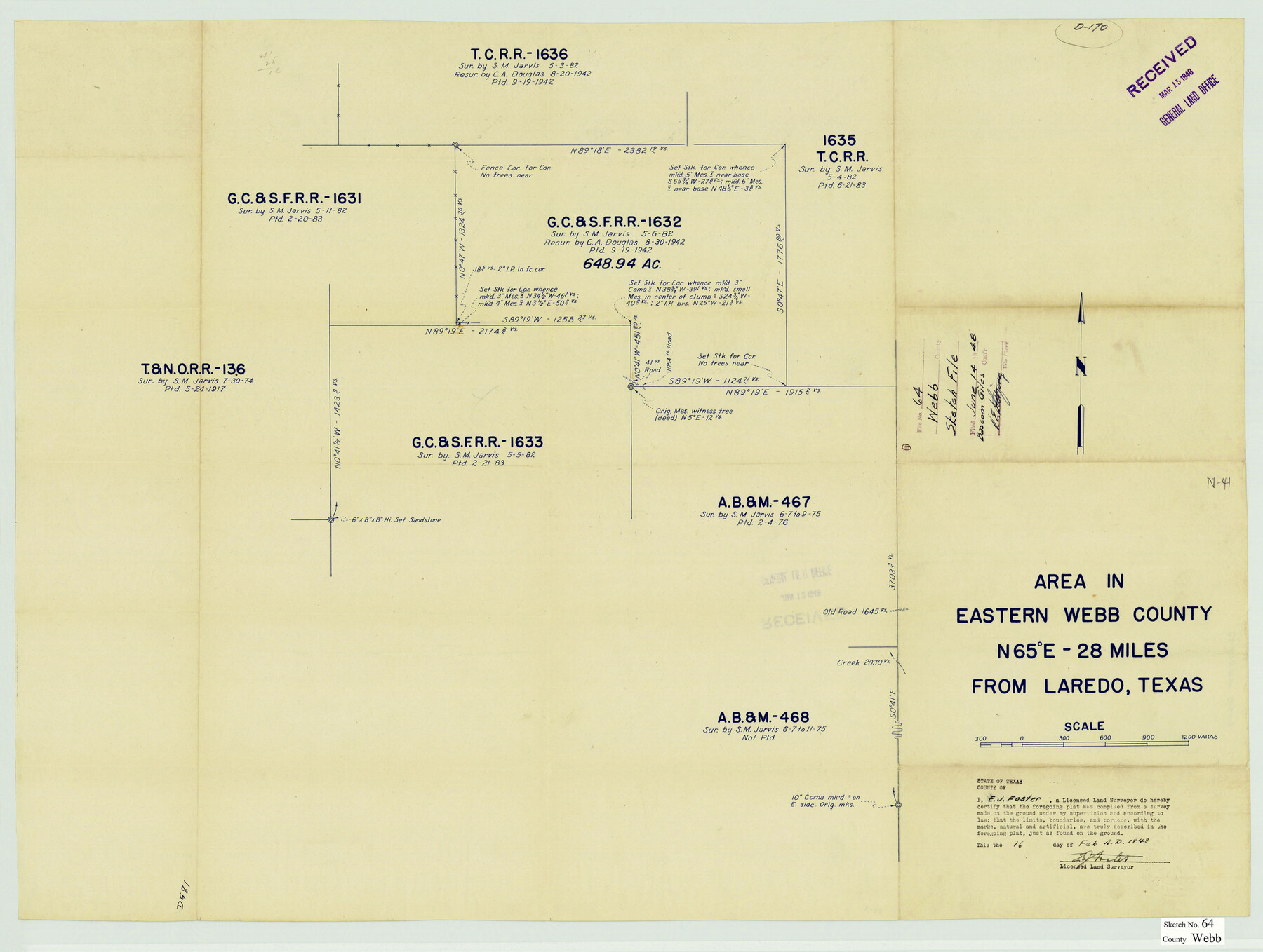 12654, Webb County Sketch File 64, General Map Collection