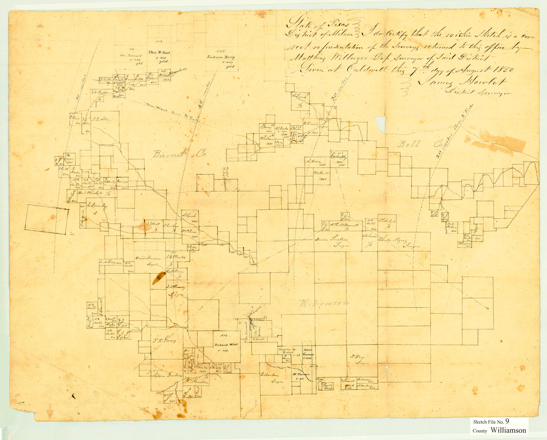 12692, Williamson County Sketch File 9, General Map Collection