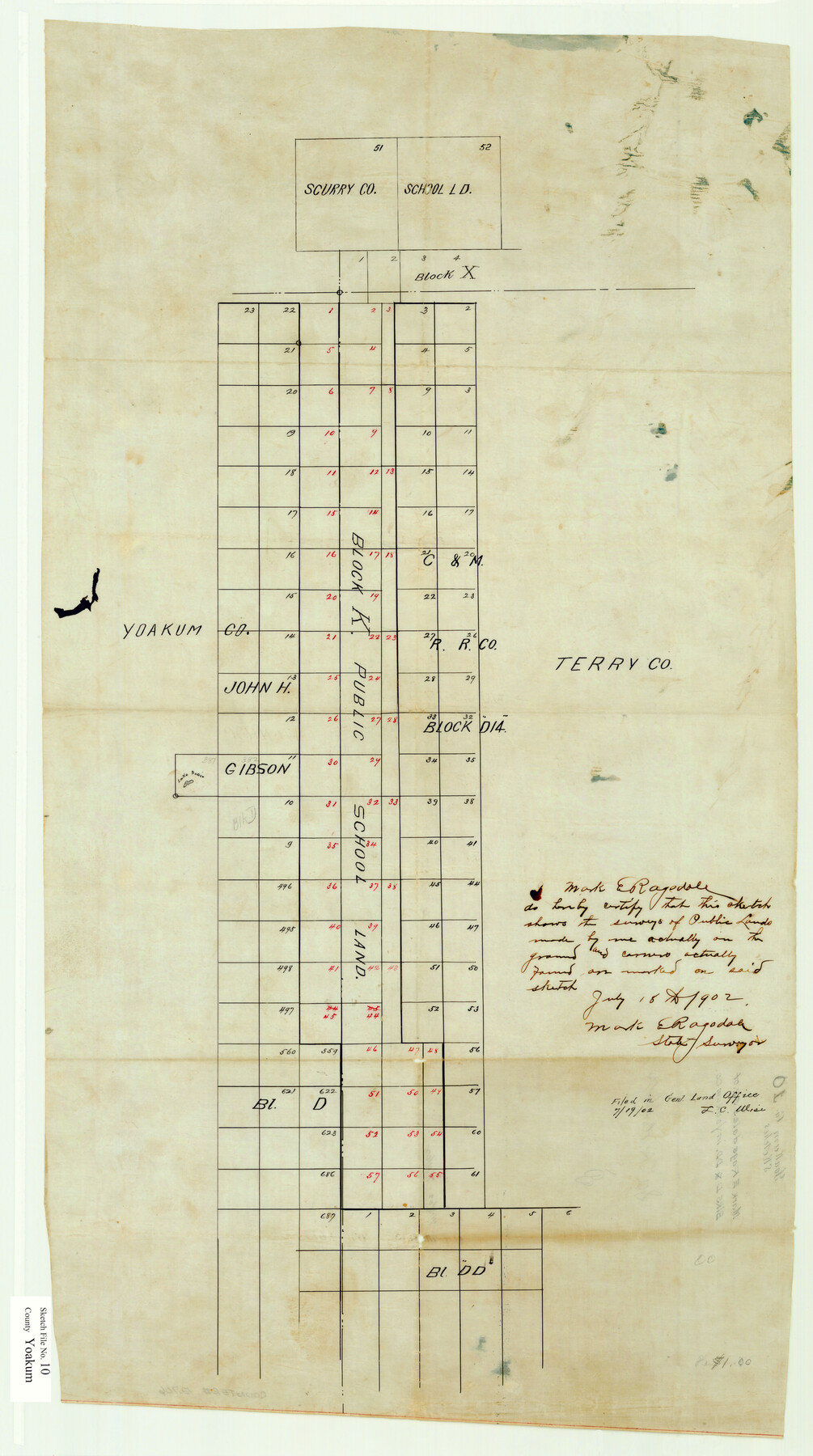 12706, Yoakum County Sketch File 10, General Map Collection